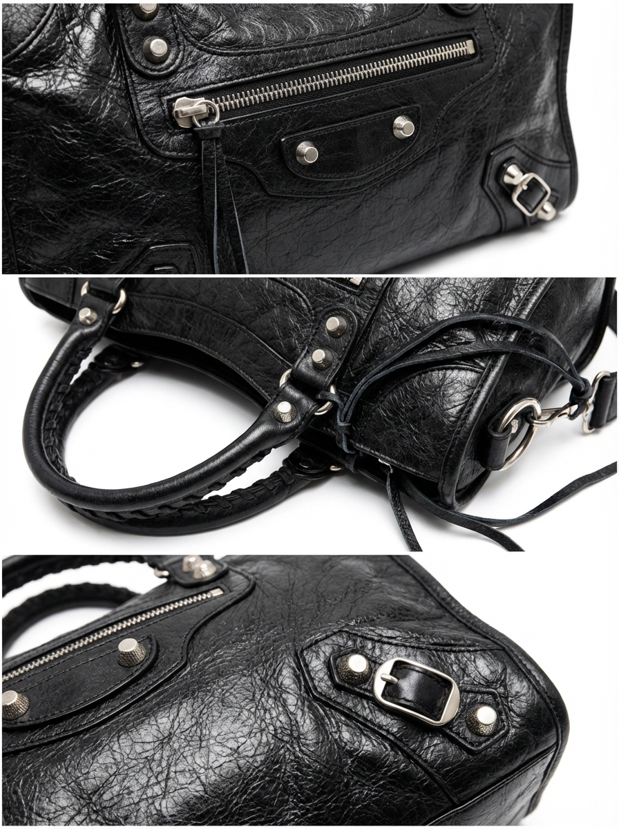 Borsa Rock Biker Ecopelle Nera – Tentazione Ribelle