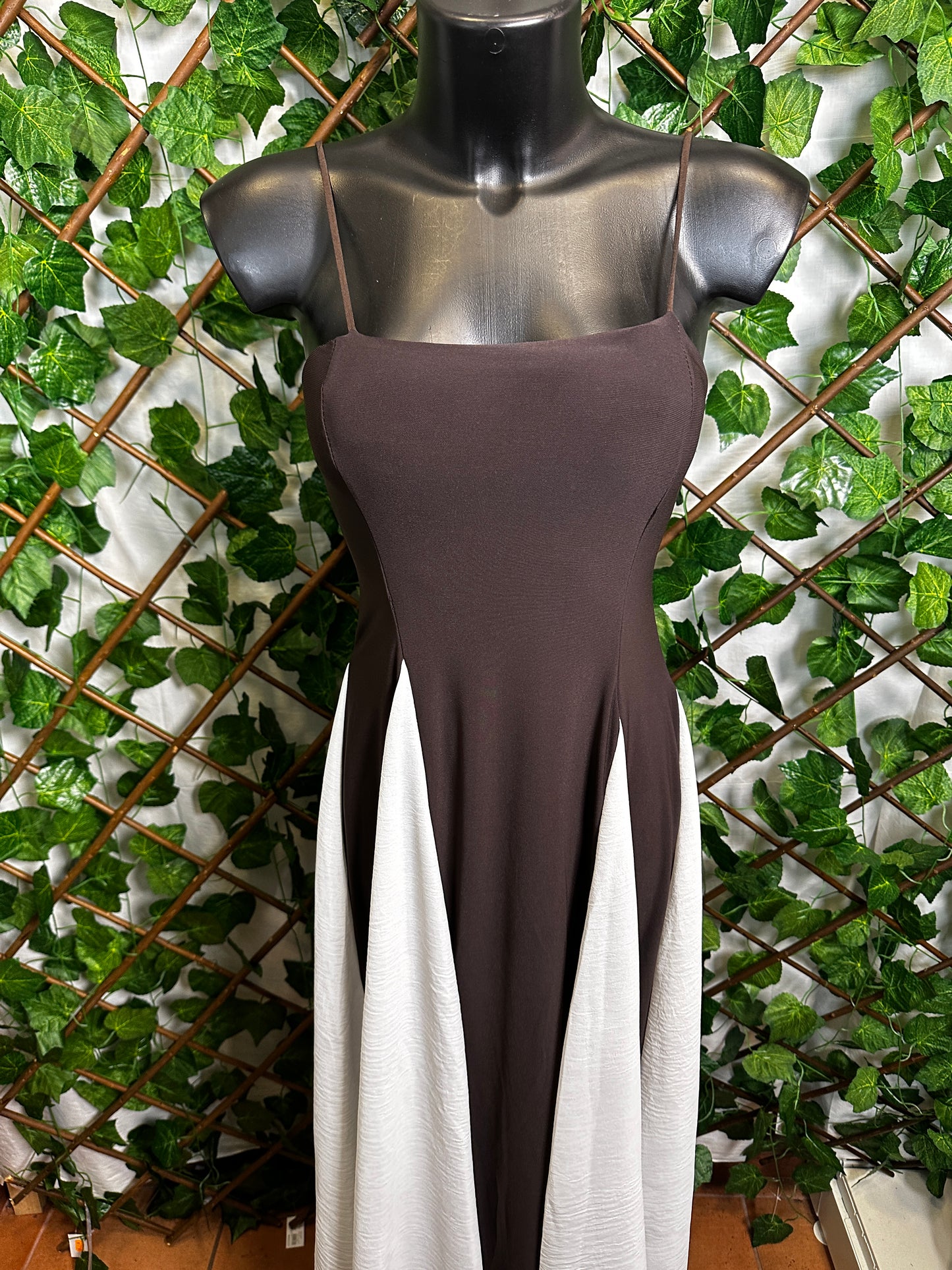 Vestito lungo elasticizzato a due colori - BERLY MODA 