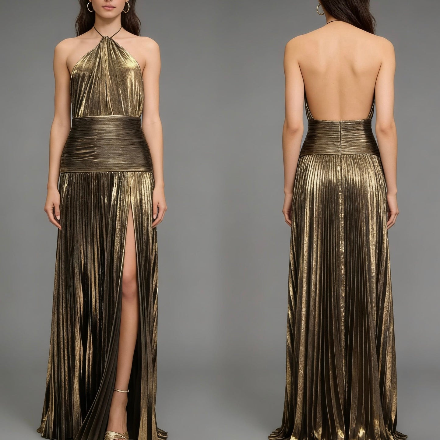 Vestito lungo con spacco - BERLY MODA 