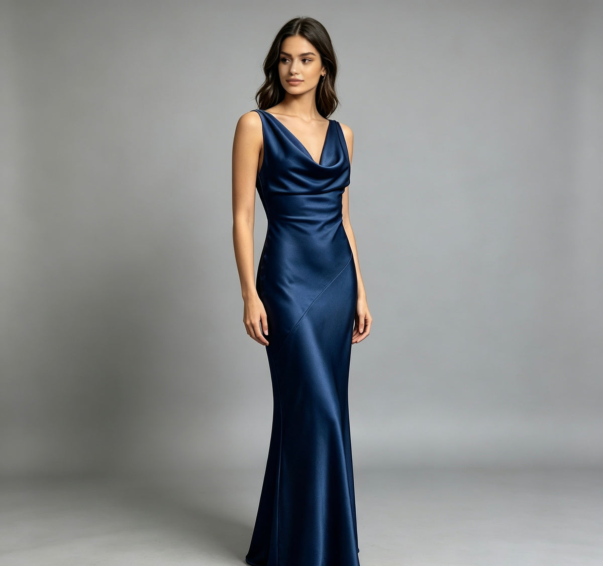 Vestito raso lungo taglia unica