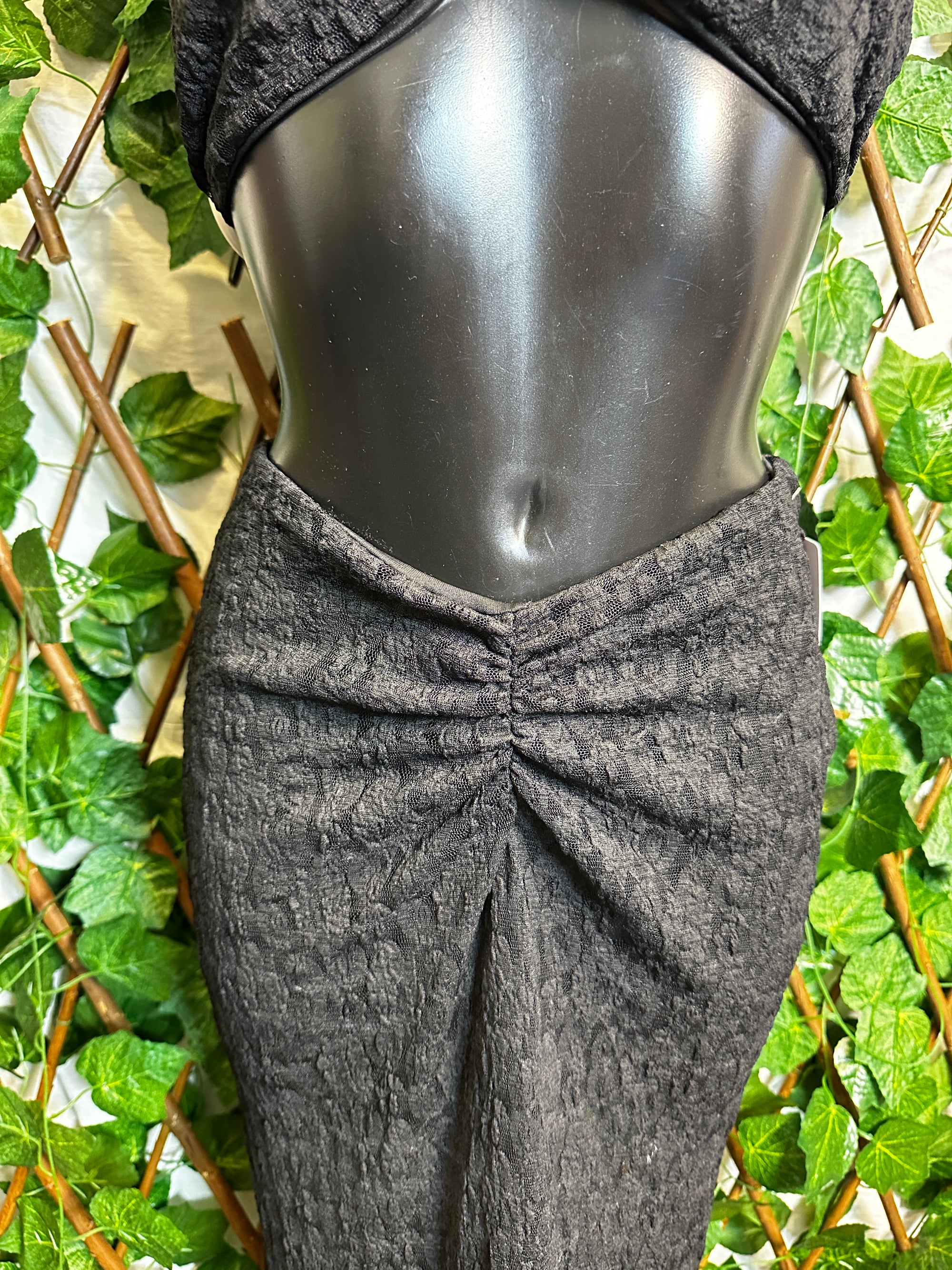 Modello crepe: completo top a fascia e gonna lunga | taglia unica