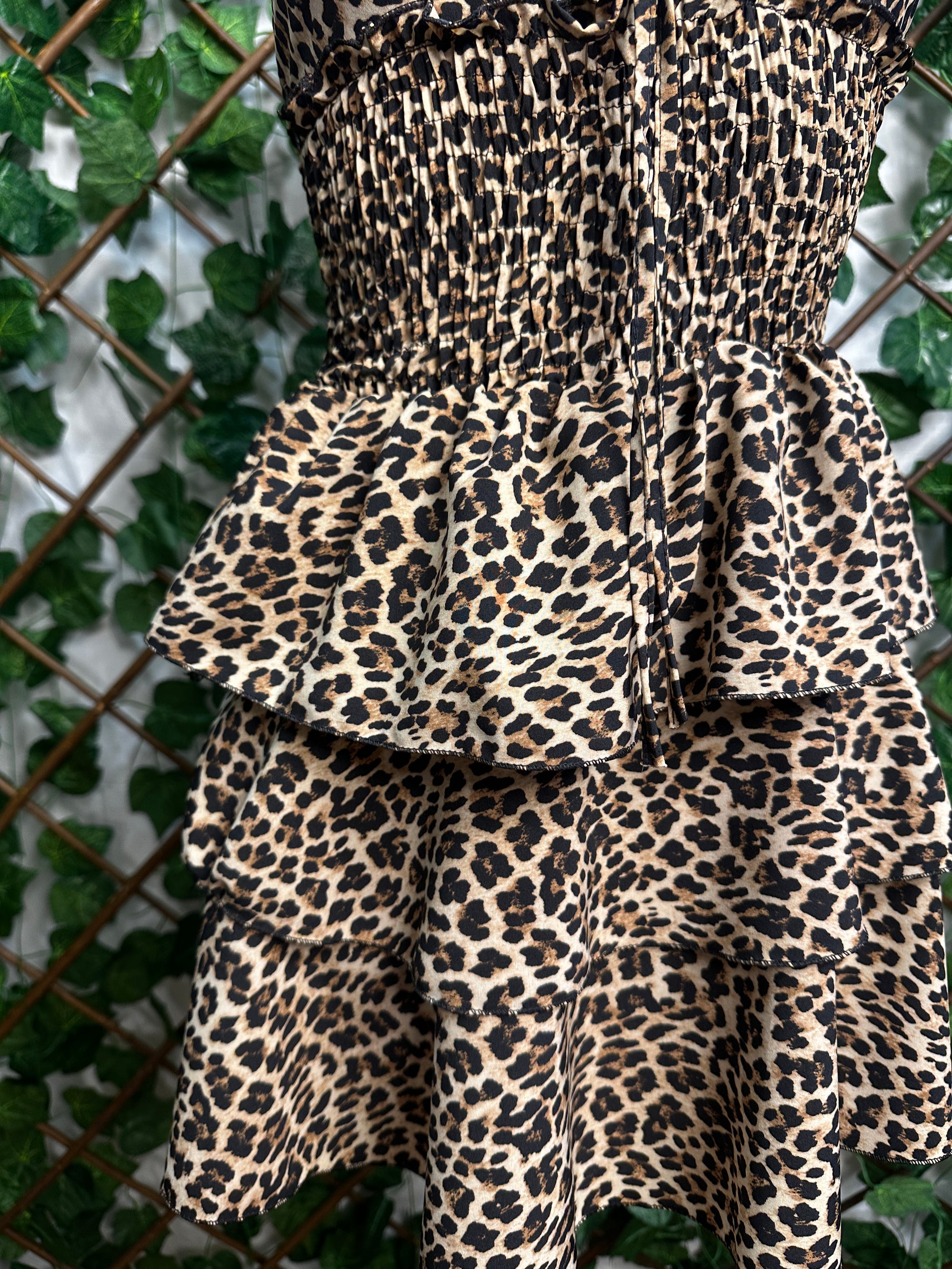 Vestito corto leopardato