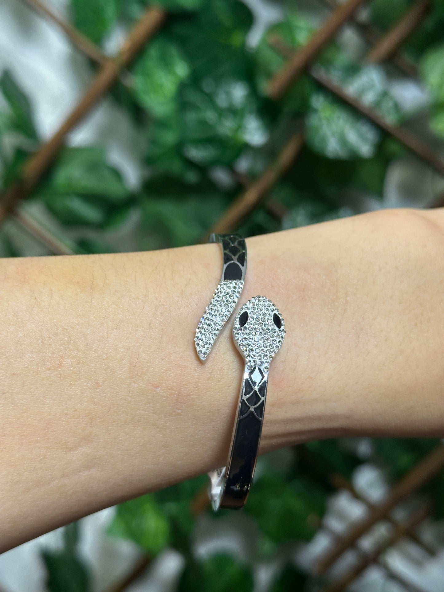 Snake bracelet with rhinestones