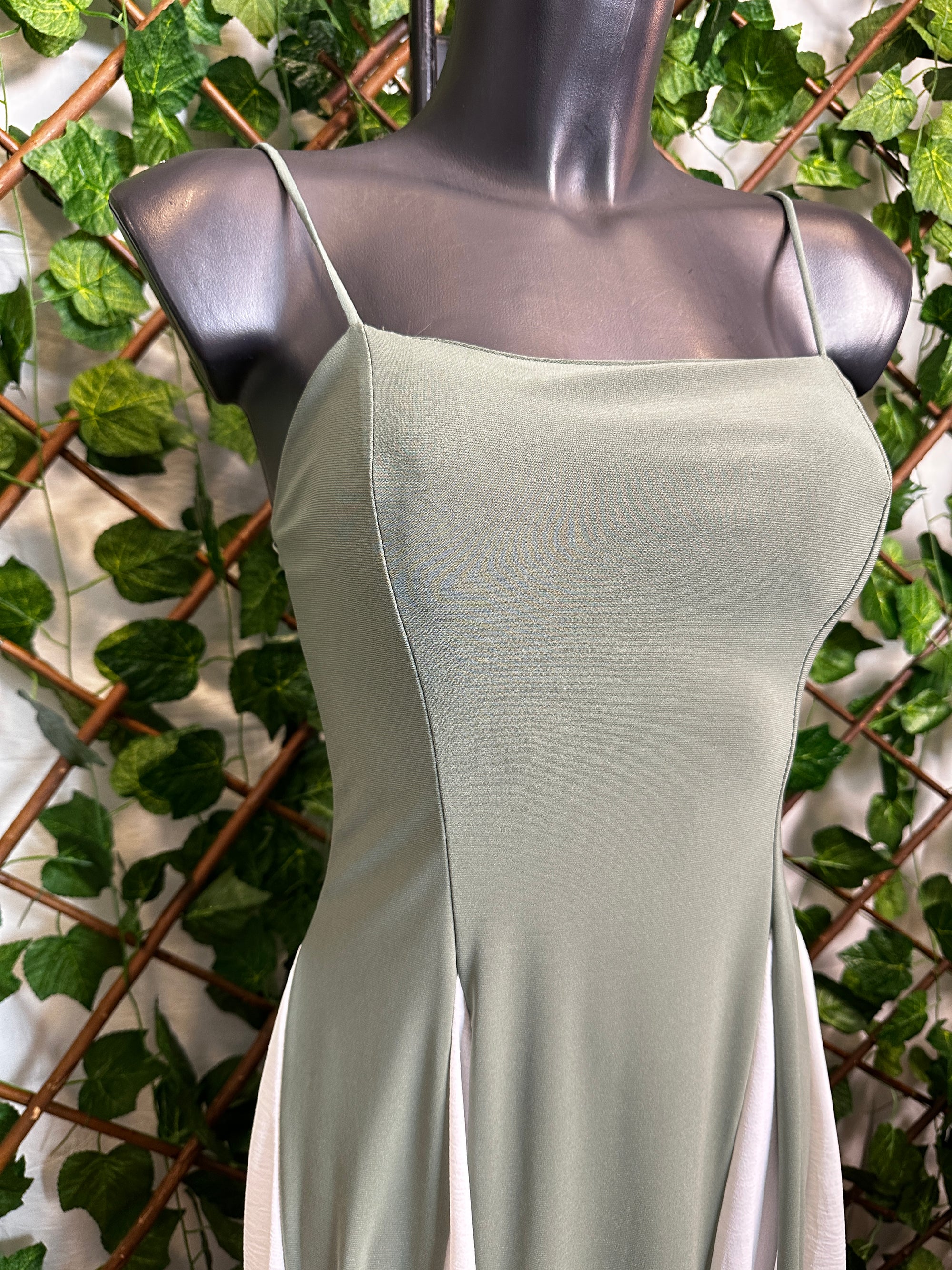 Vestito lungo elasticizzato a due colori