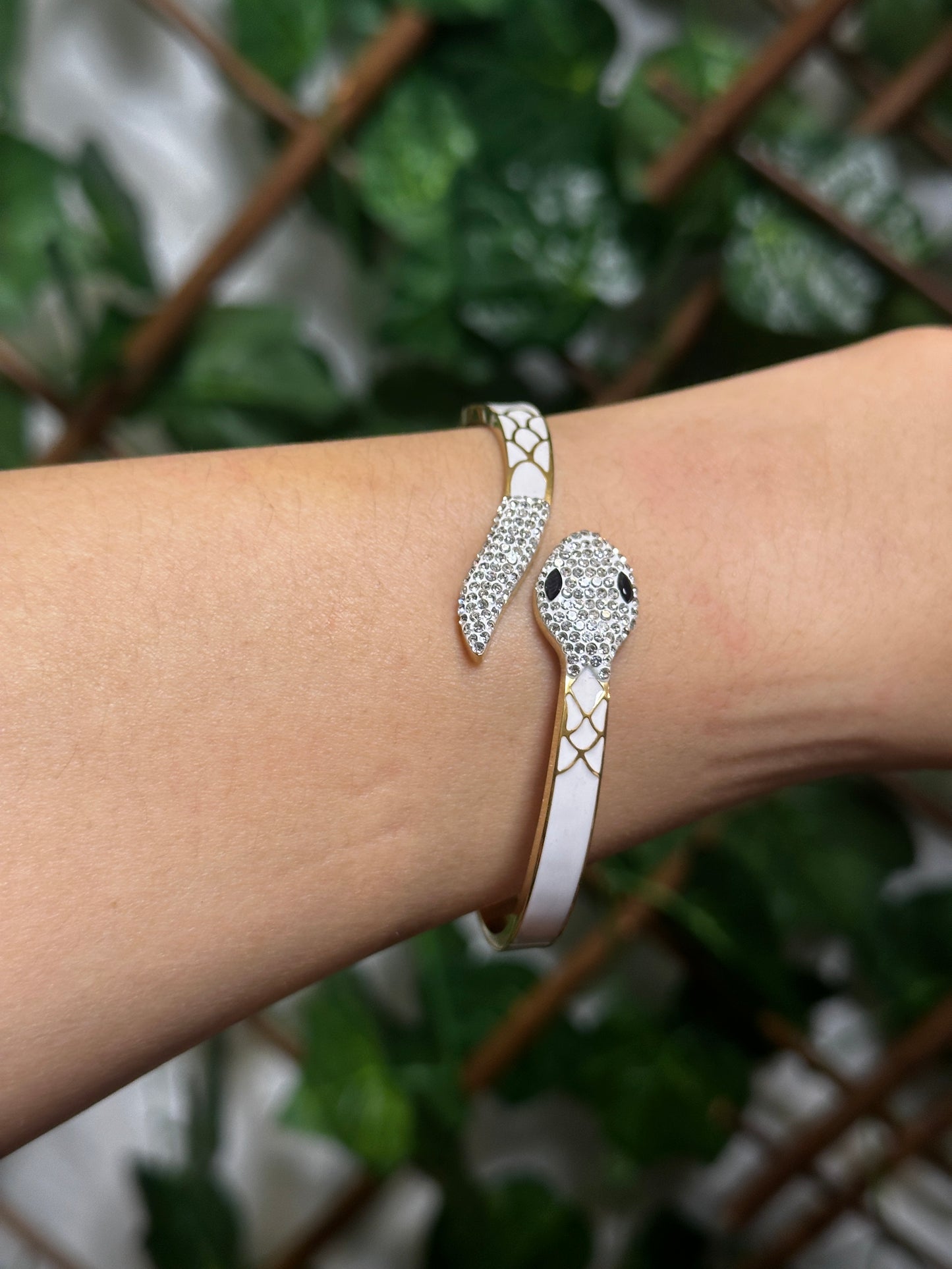 Snake bracelet with rhinestones