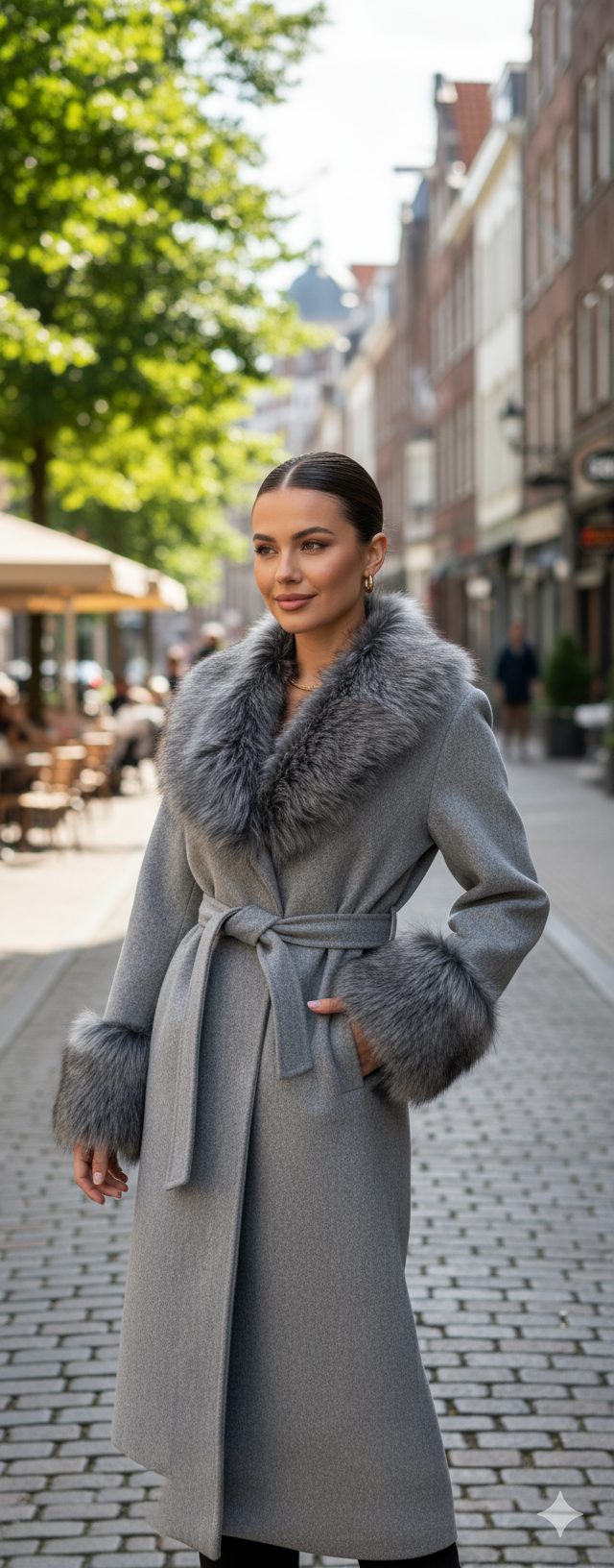 Cappotto lungo con pelliccia