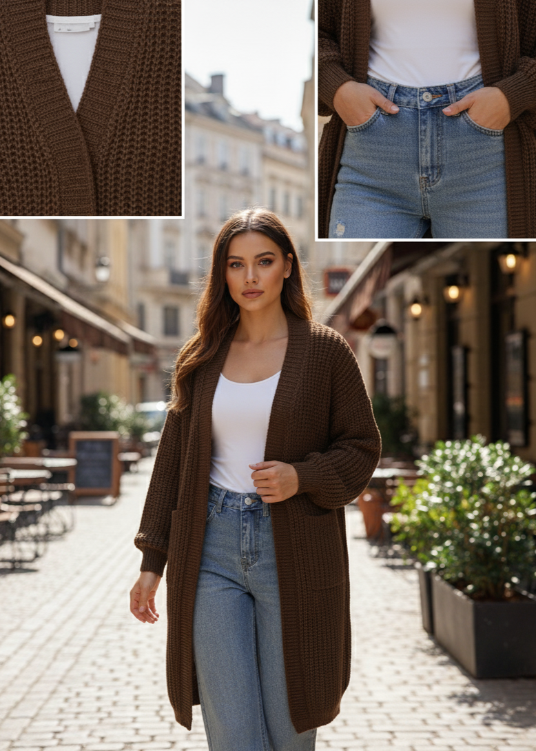 Cardigan lunga oversize