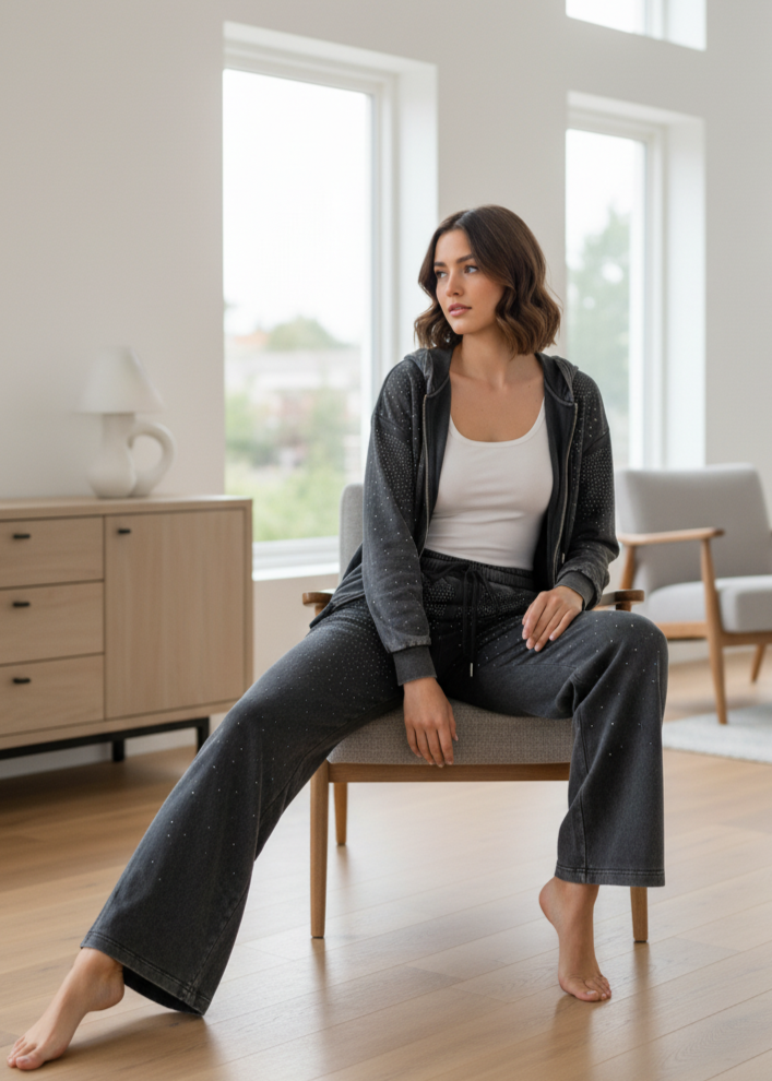 Completo casual con brillantini