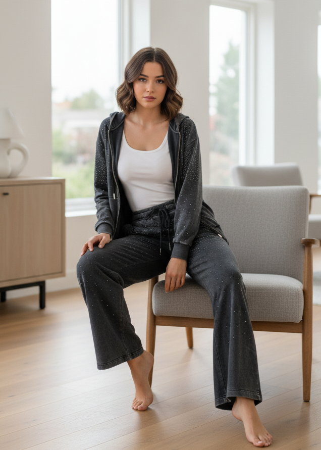 Completo casual con brillantini