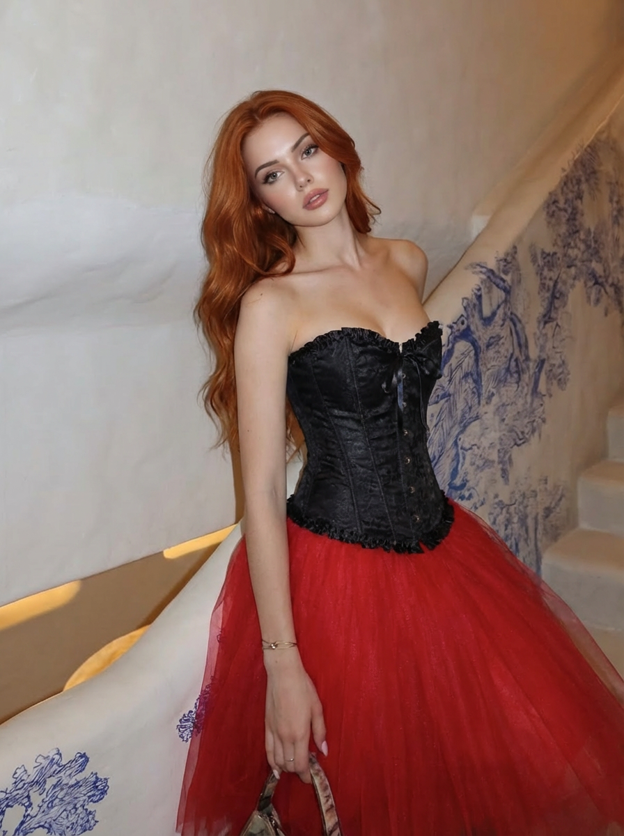 Corsetto in raso con lacci dietro – ANGELICA OSCURA