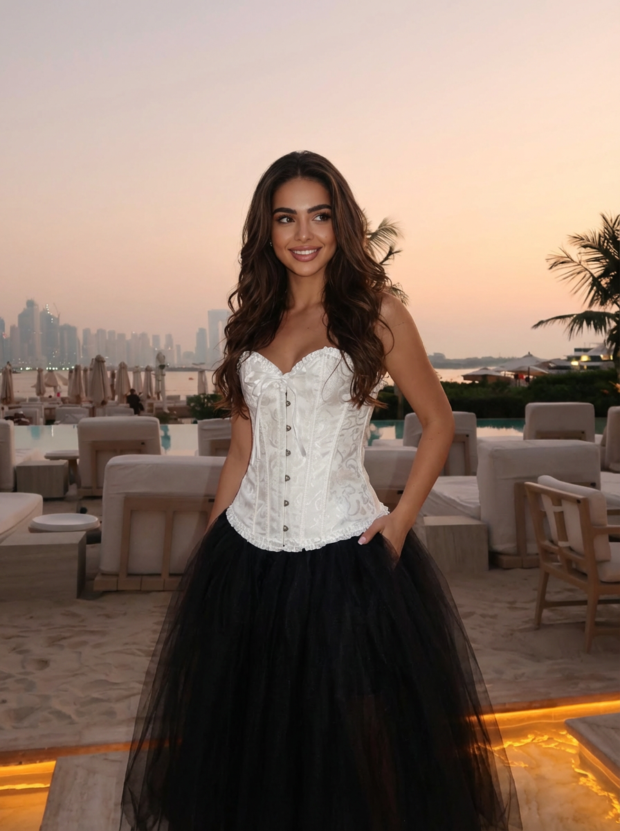 Corsetto in raso con lacci dietro – ANGELICA OSCURA