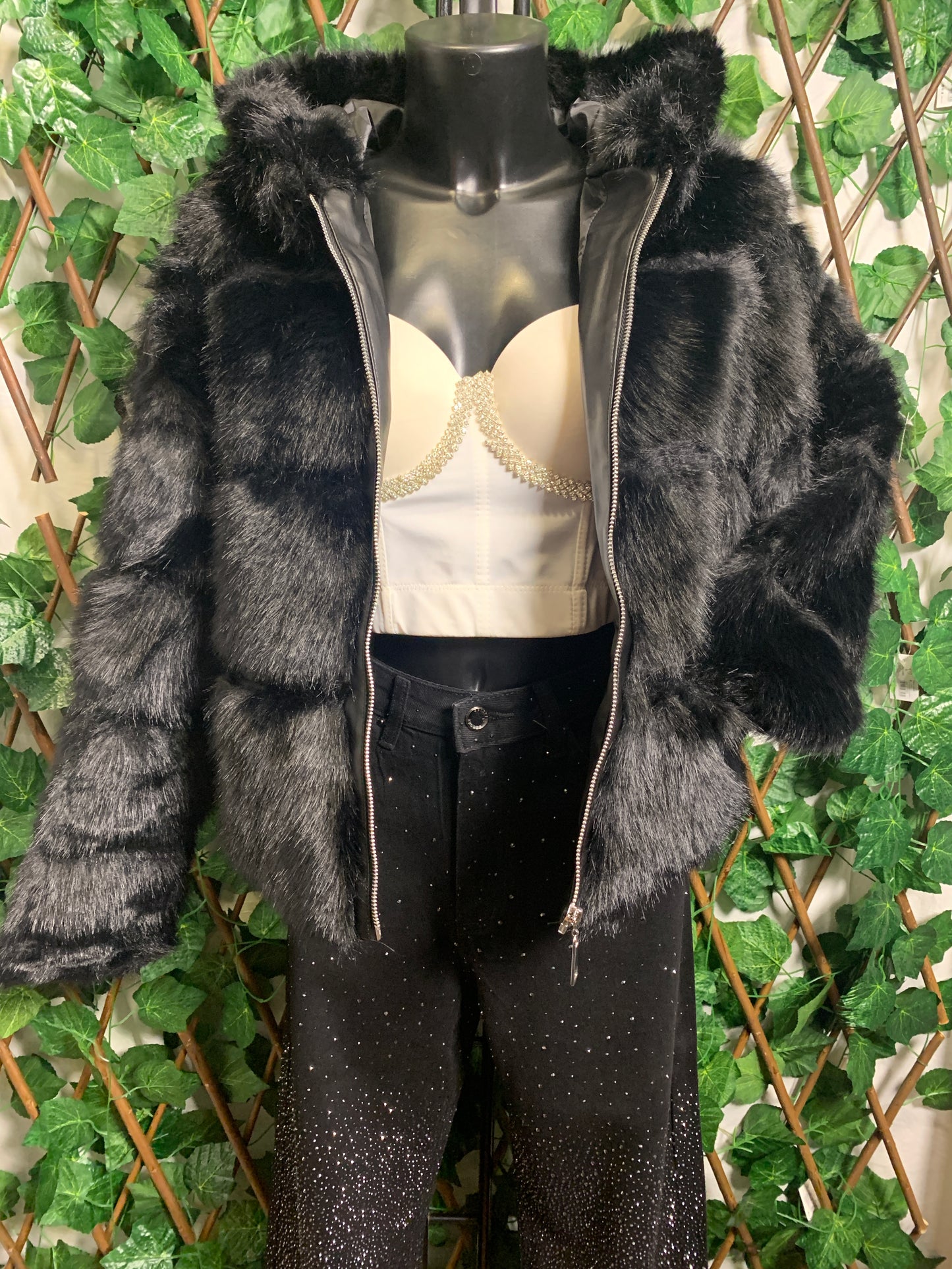 Plush jacket with pocket