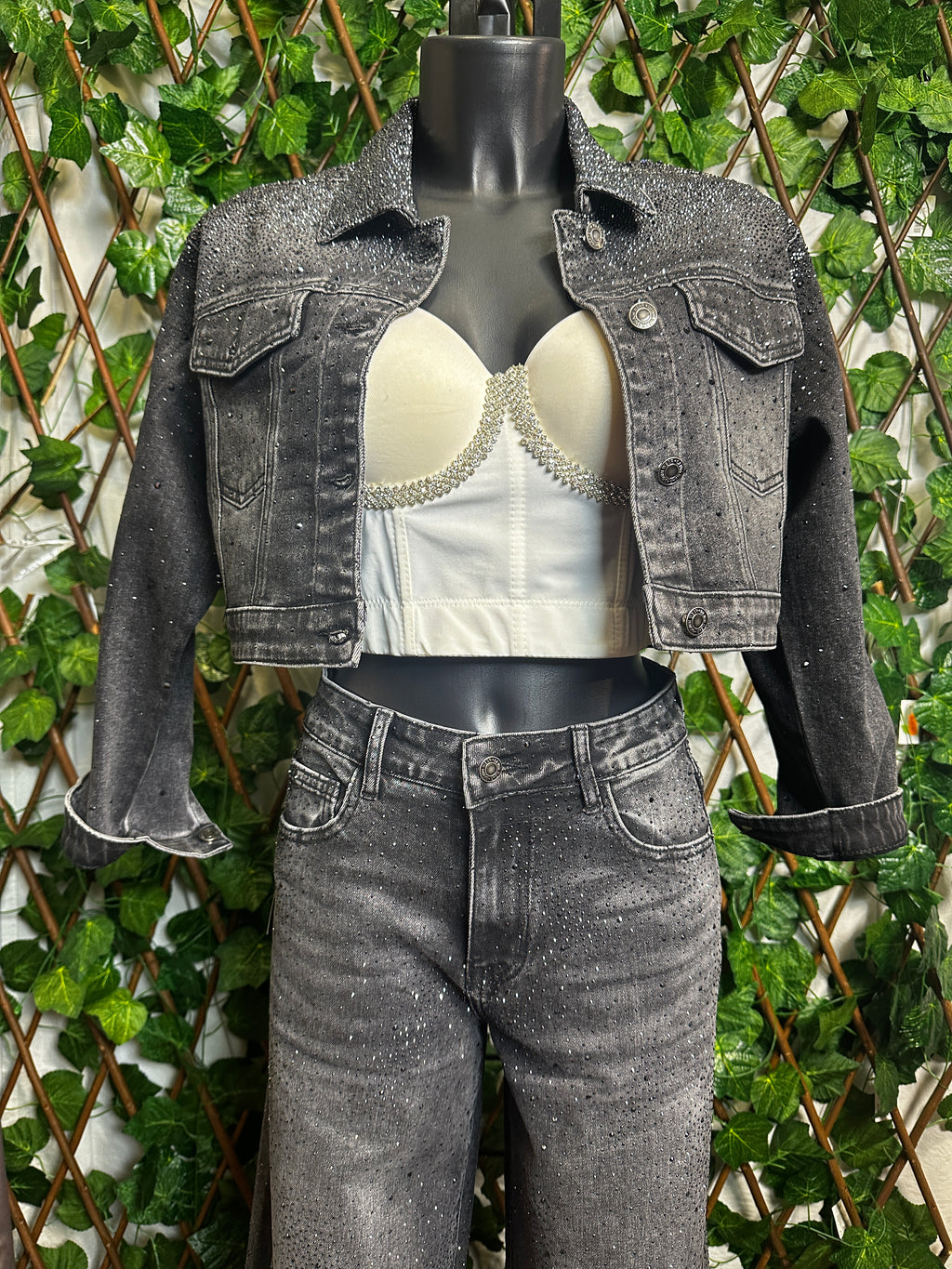 Giacca di jeans con brillantini