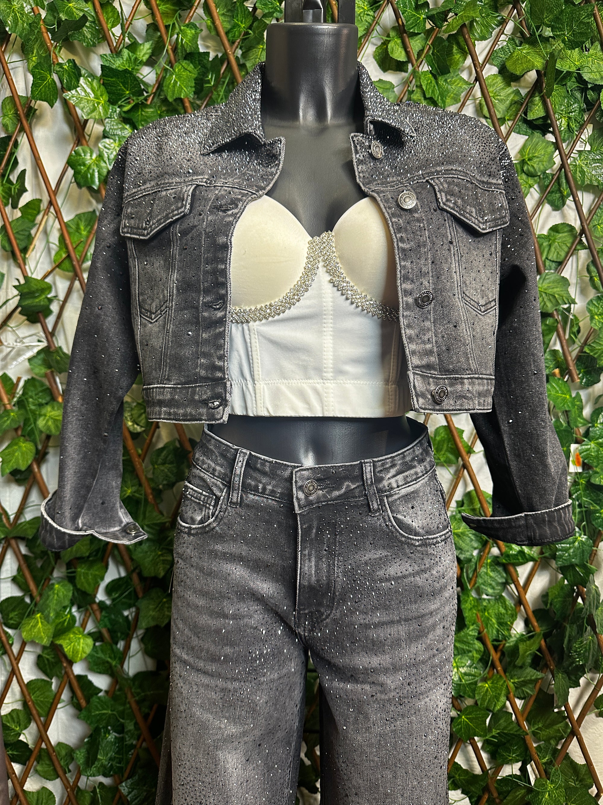 Giacca di jeans con brillantini