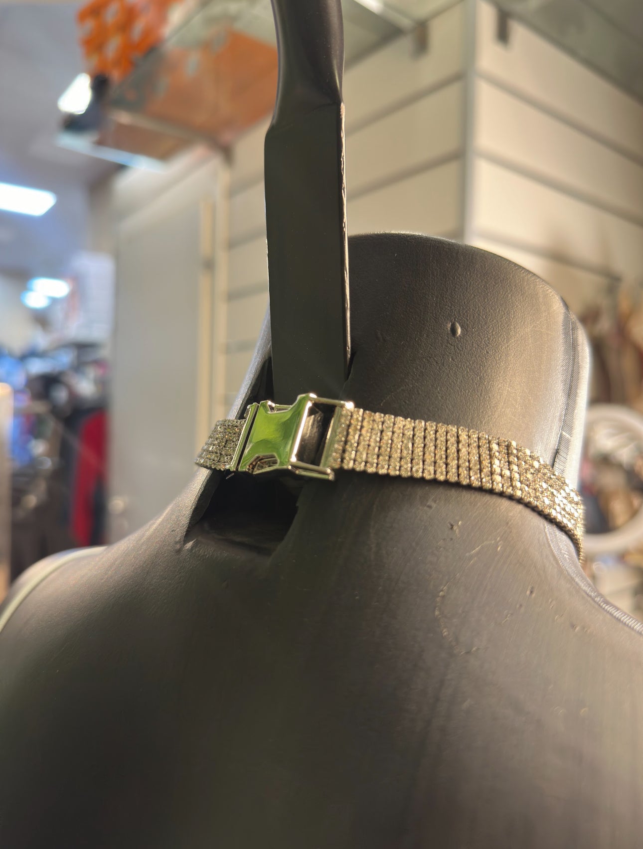 Wide silver necklace