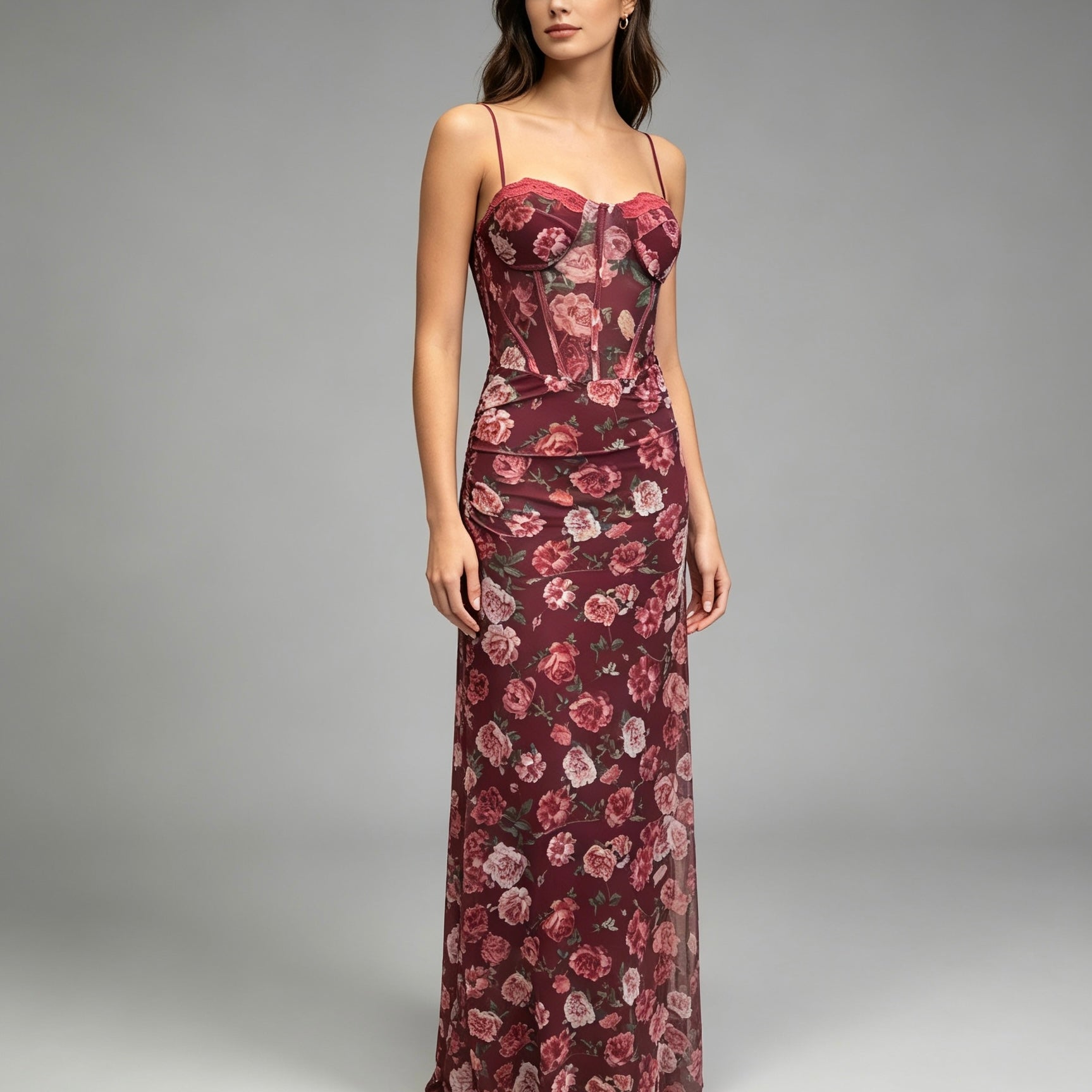 Vestito lungo a corpetto trasparente - BERLY MODA 