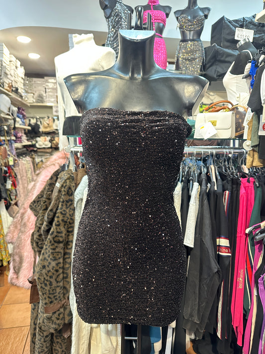 Mini-abito a fascia full paillettes – SCINTILLA REGALE 👑✨