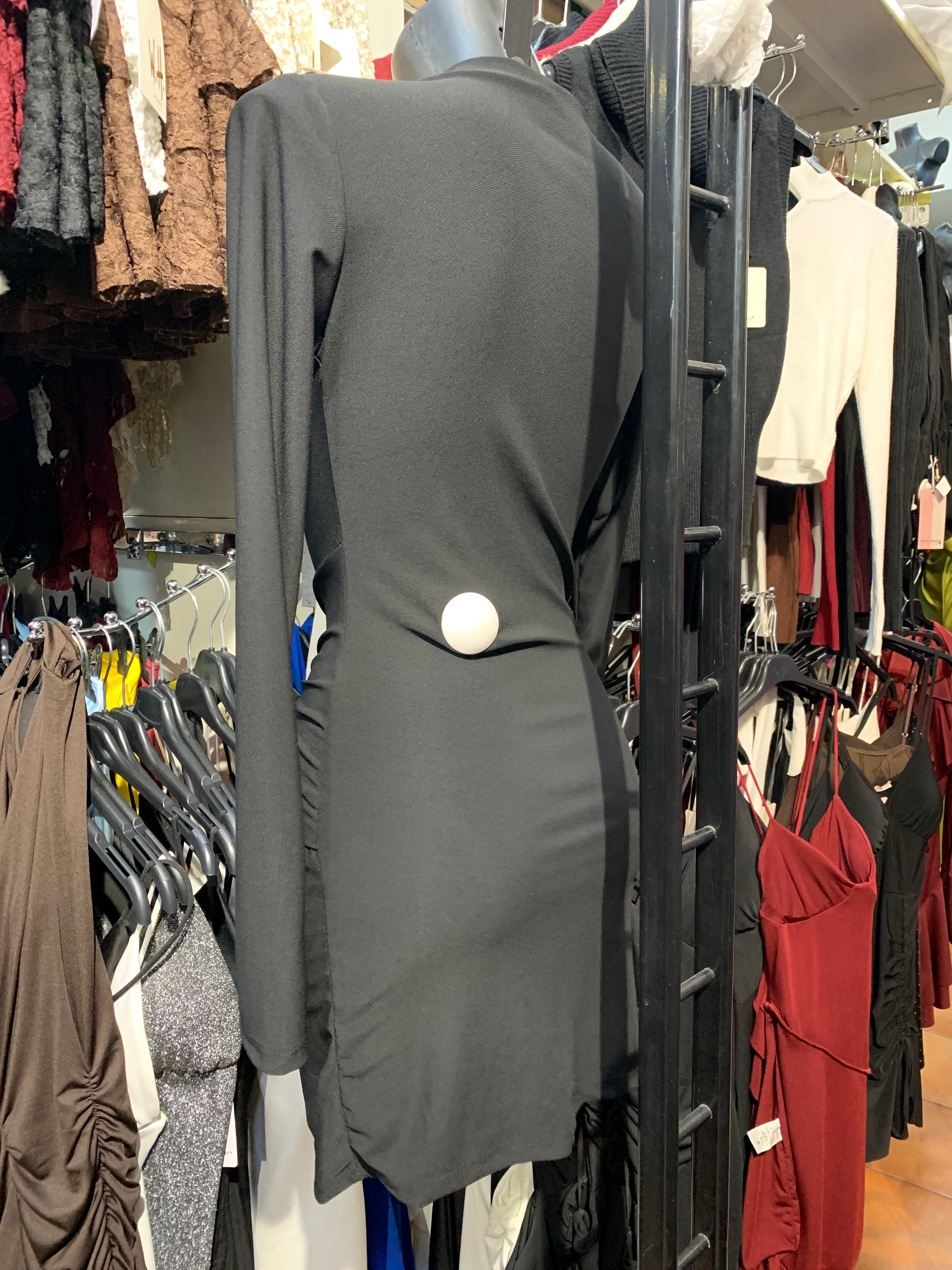 Vestito corto con dettaglio dorato