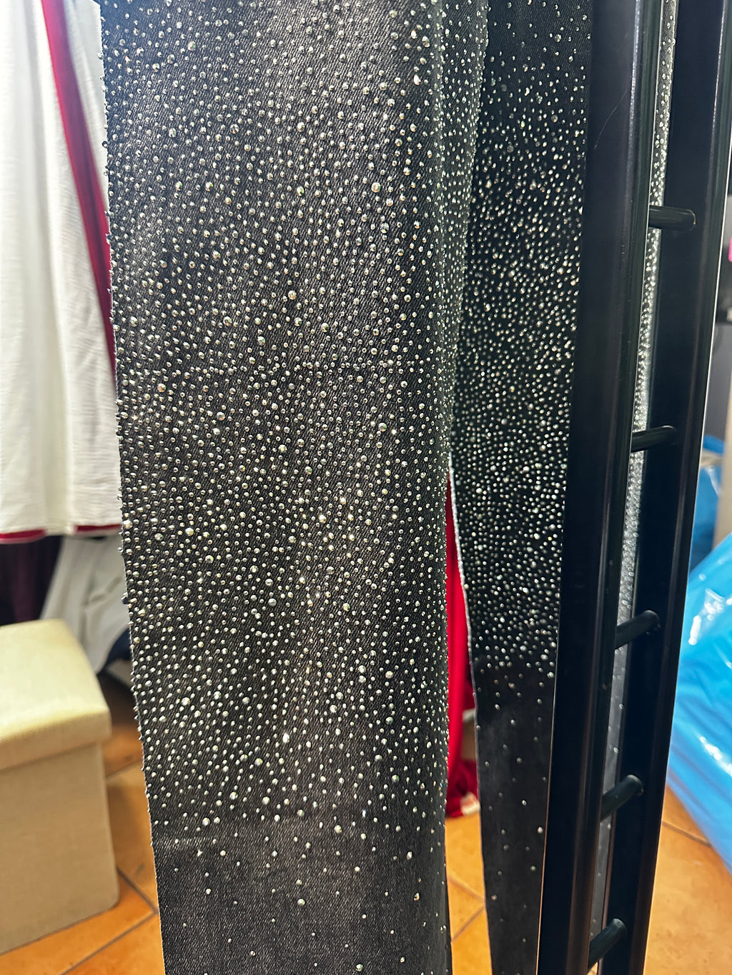 Pantalone di jeans brillantinato
