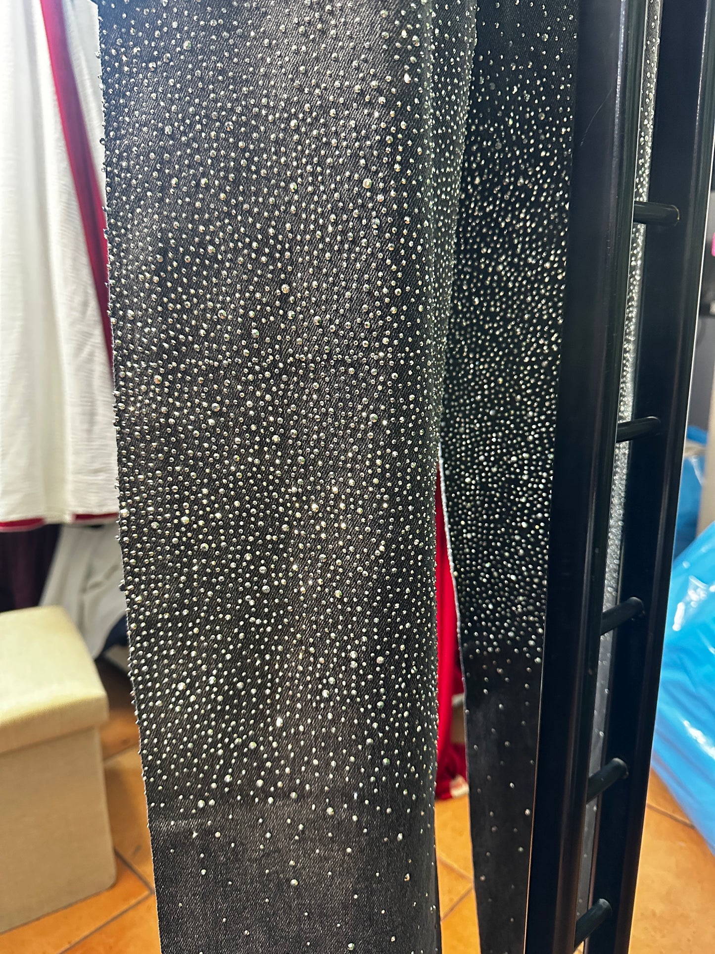 Pantalone di jeans brillantinato