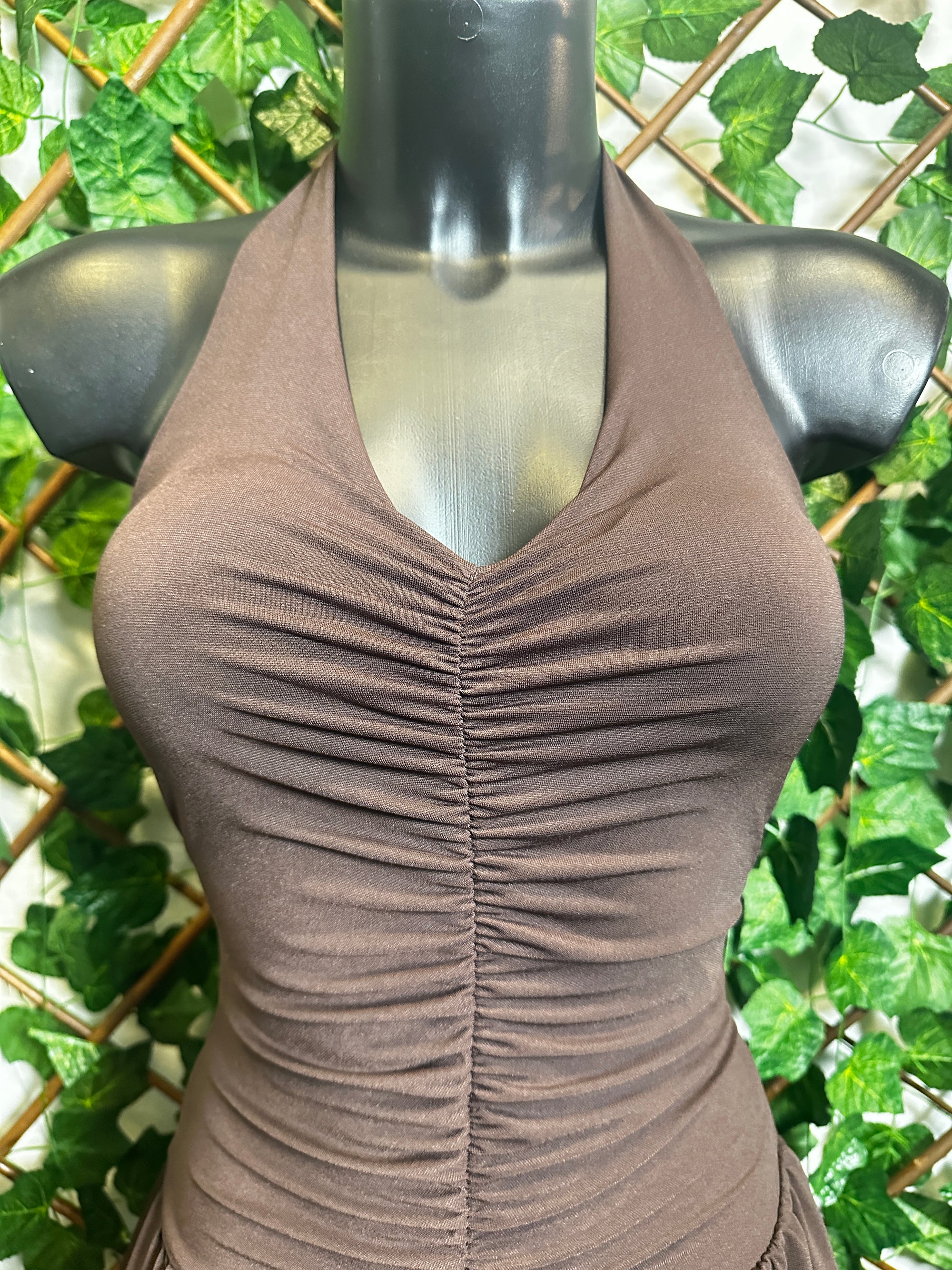 Vestito corto con arricciatura anteriore con dentro pantaloncini | taglia unica