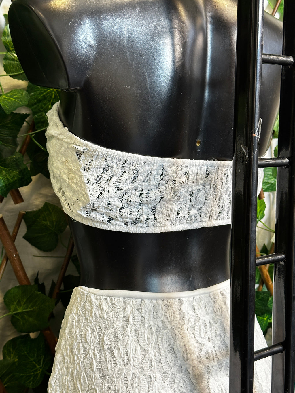 Modello crepe: completo top a fascia e gonna lunga | taglia unica