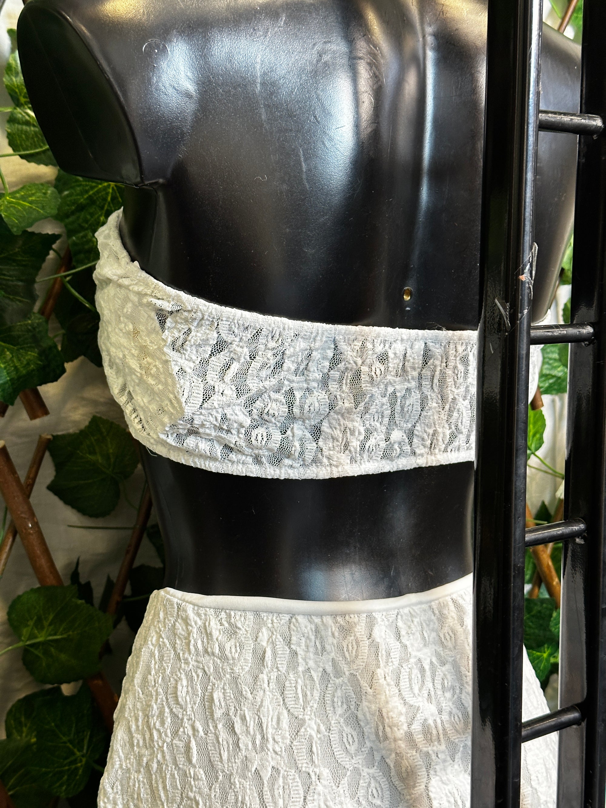 Modello crepe: completo top a fascia e gonna lunga | taglia unica