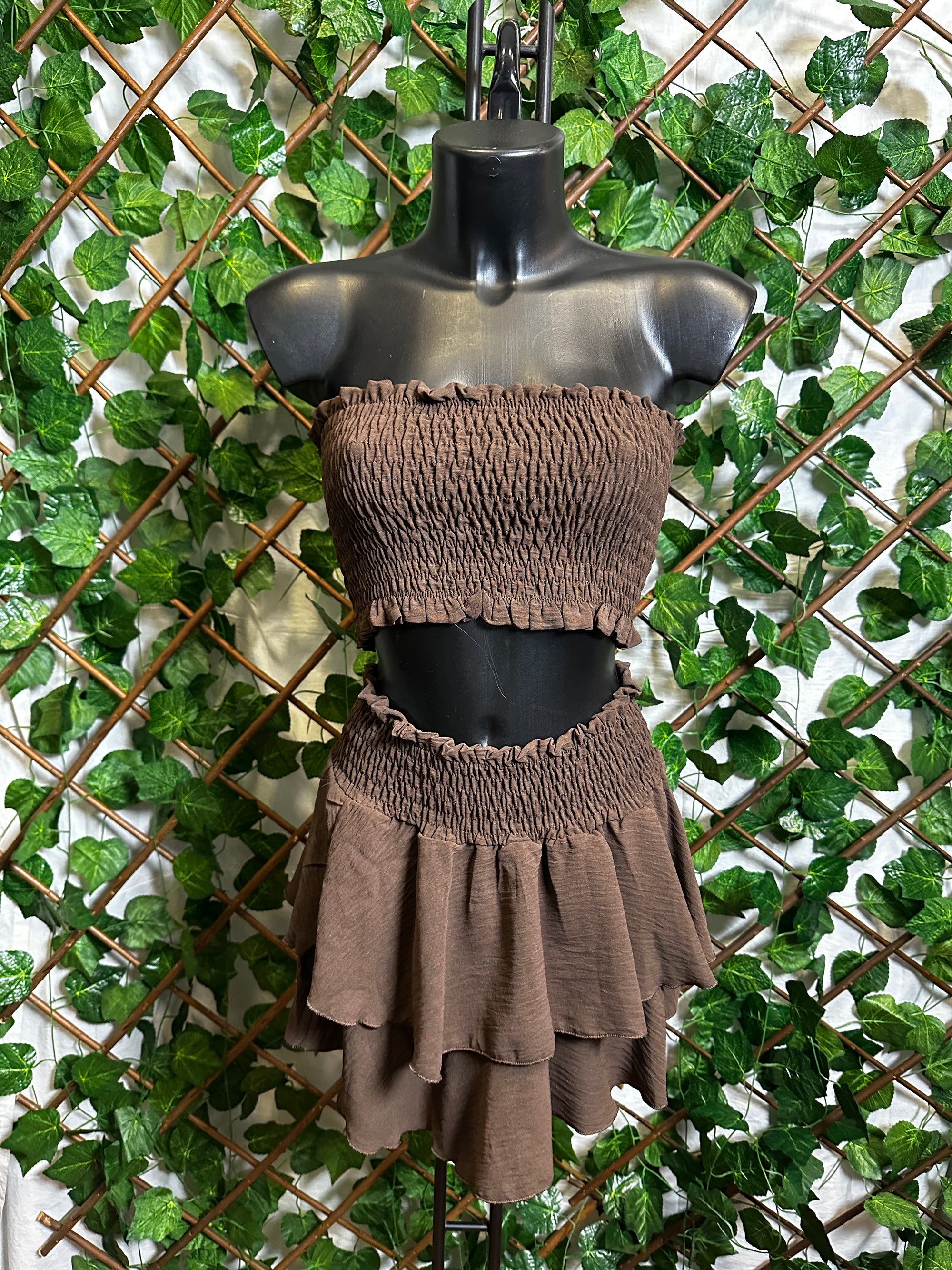 Completo top e gonna elasticizzato (senza pantaloncini) | taglia unica