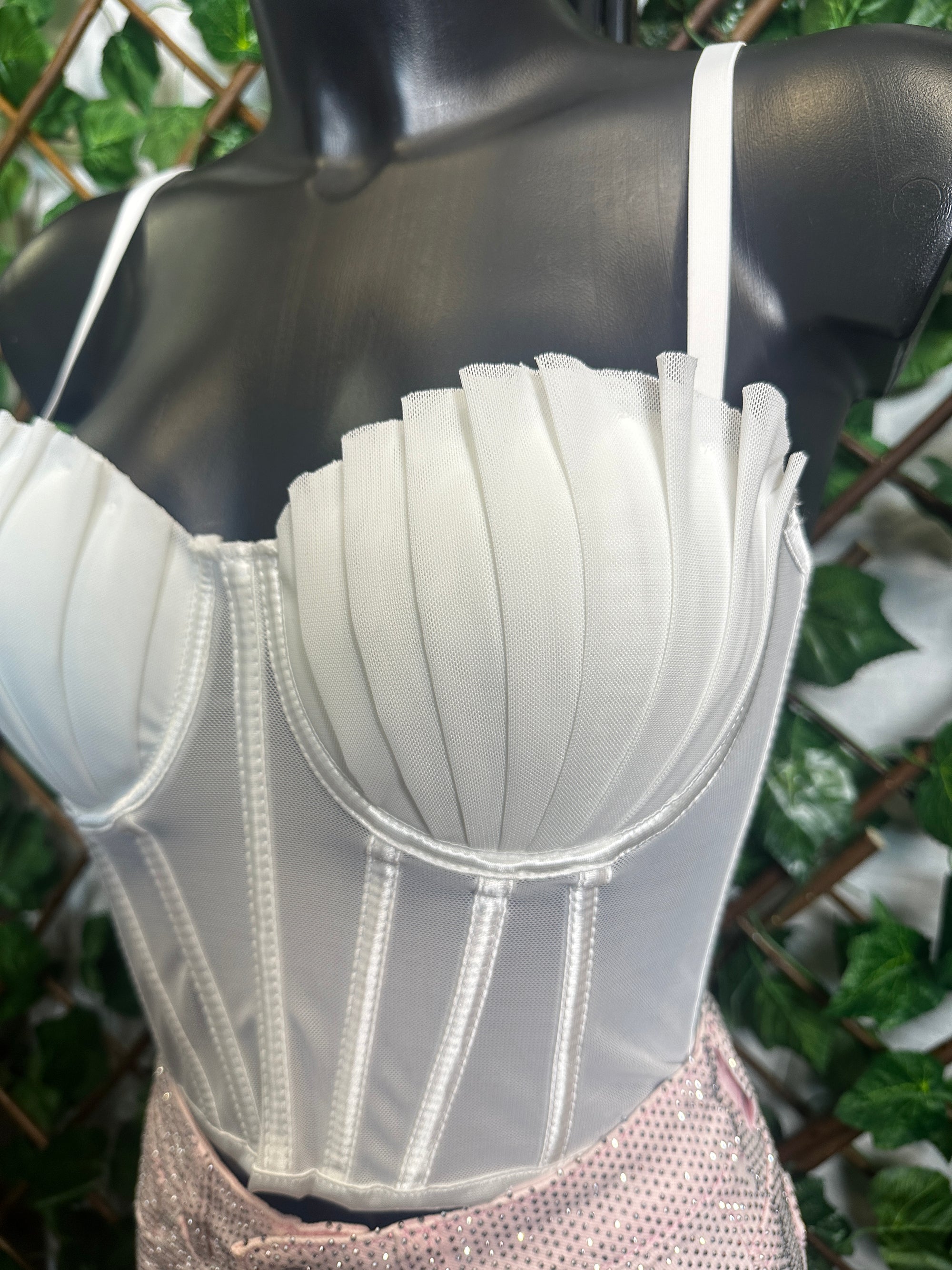 Top corpetto steccato