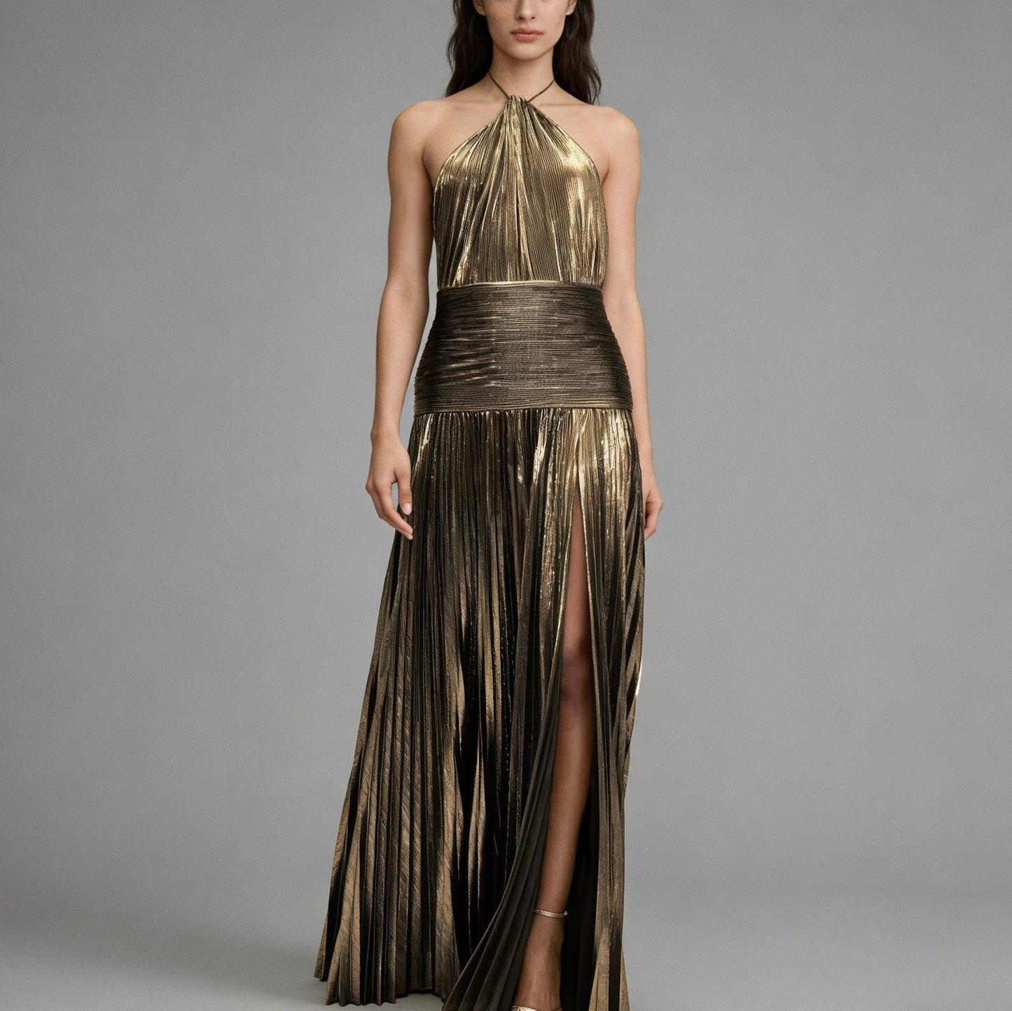 Vestito lungo con spacco - BERLY MODA 