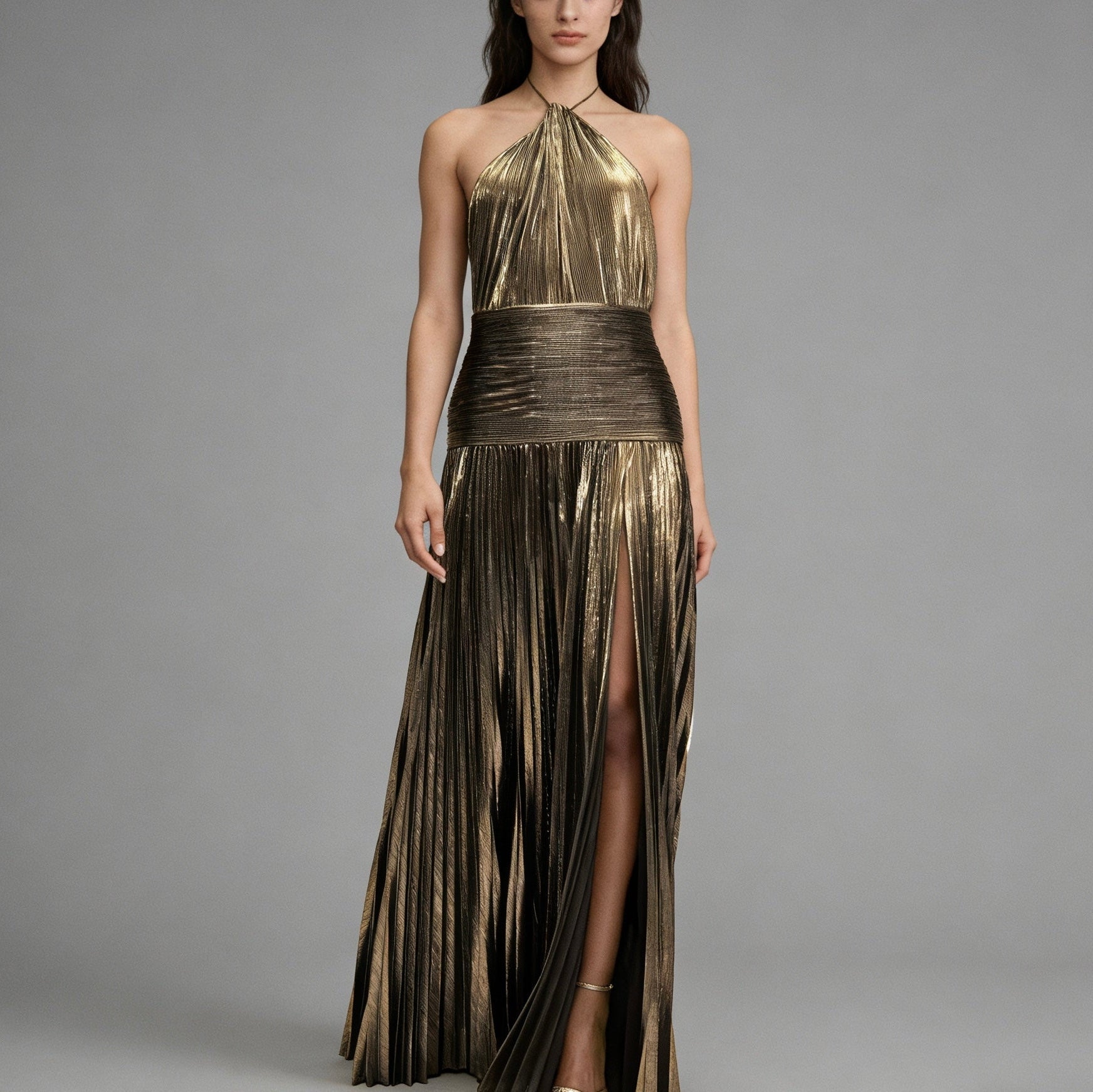 Vestito lungo con spacco - BERLY MODA 