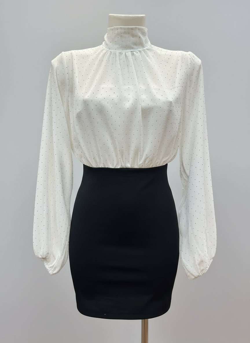 Mini Dress Top Drappeggiato Bicolore – Tentazione Urbana