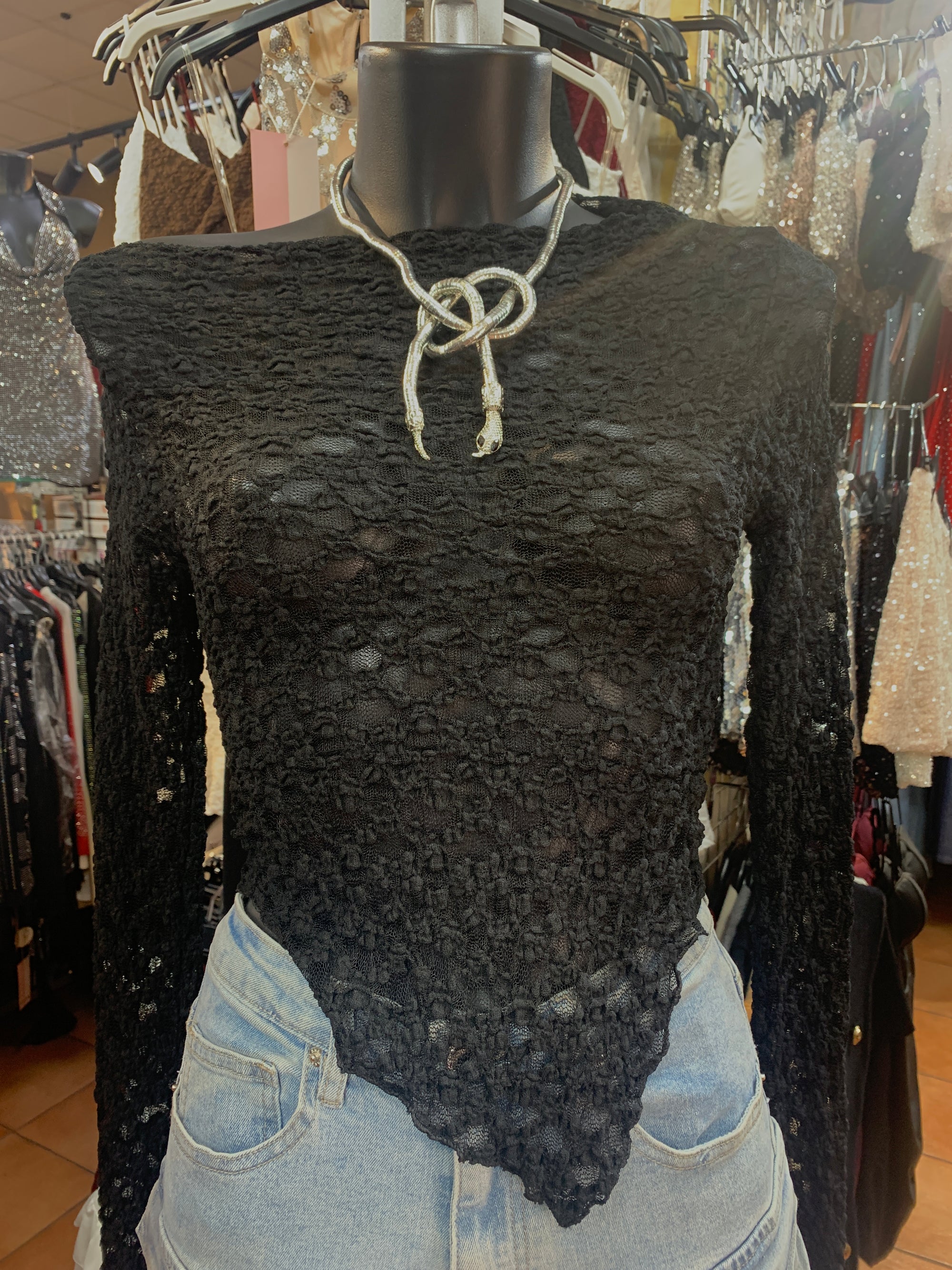Top asimmetrico in crepe