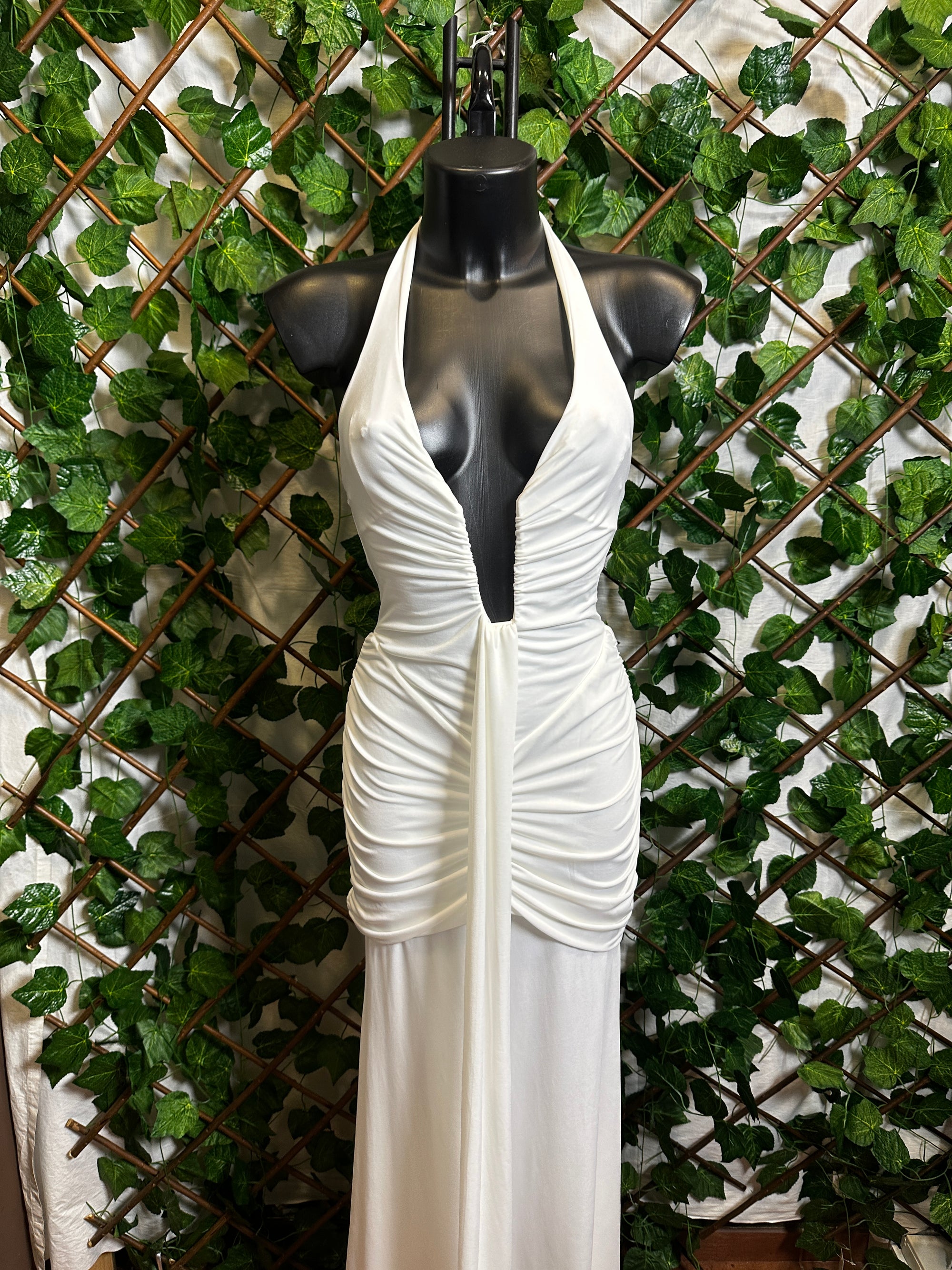 Vestito lungo con la scollatura speciale elegante | taglia unica