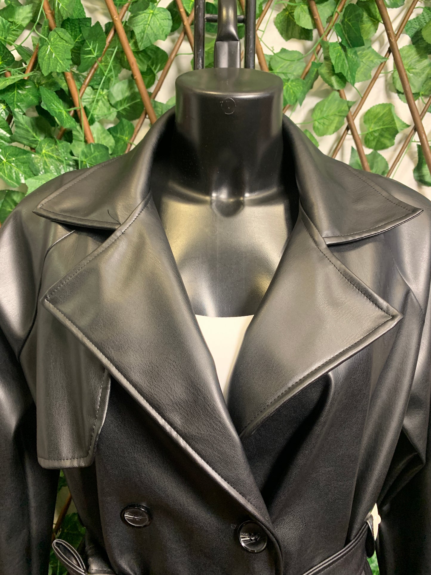 Giacca lunga in ecopelle