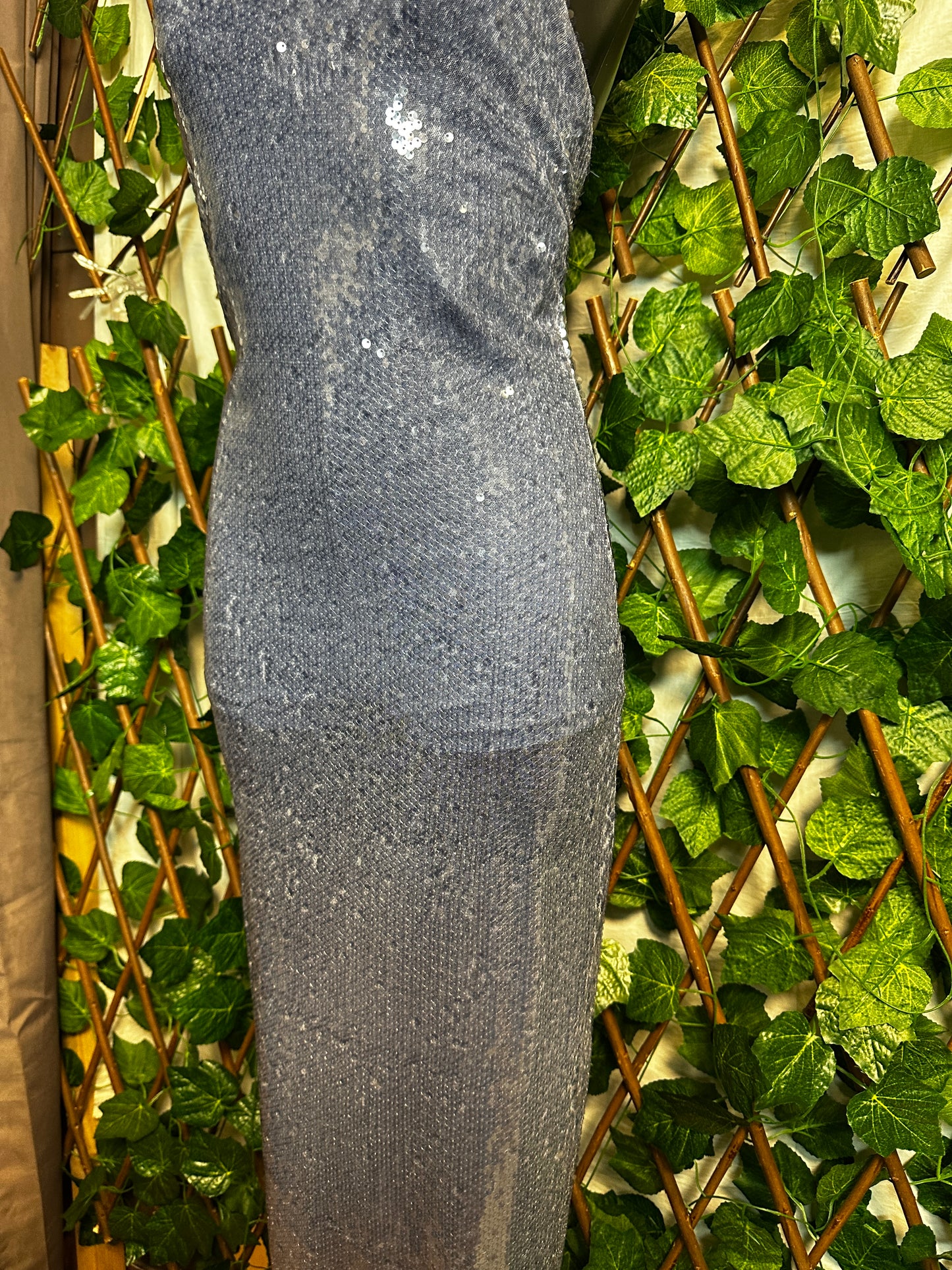 Vestito lungo in paillettes con la schiena scoperta | taglia unica