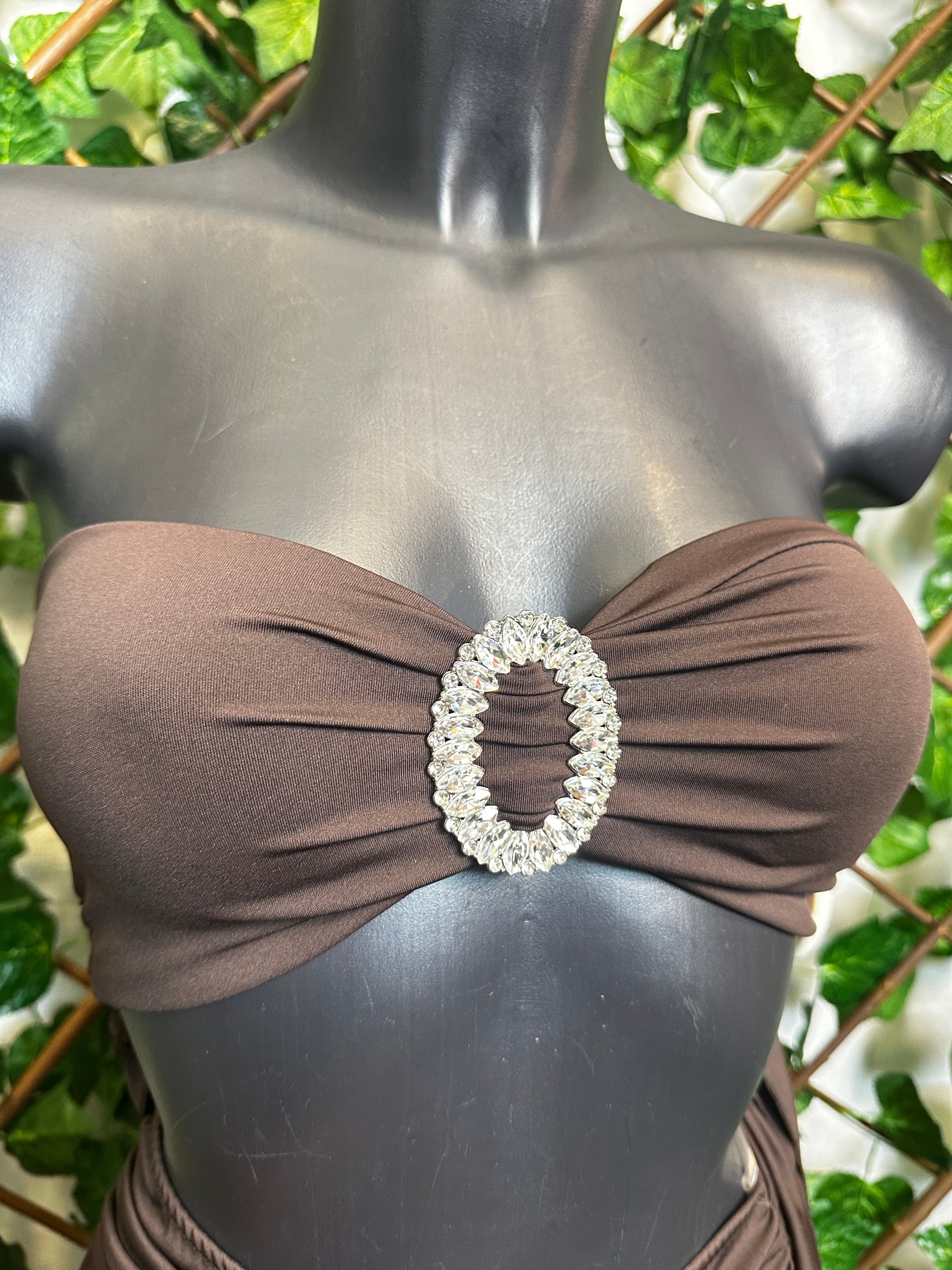 Vestito corto  con cerchio cristallizzato