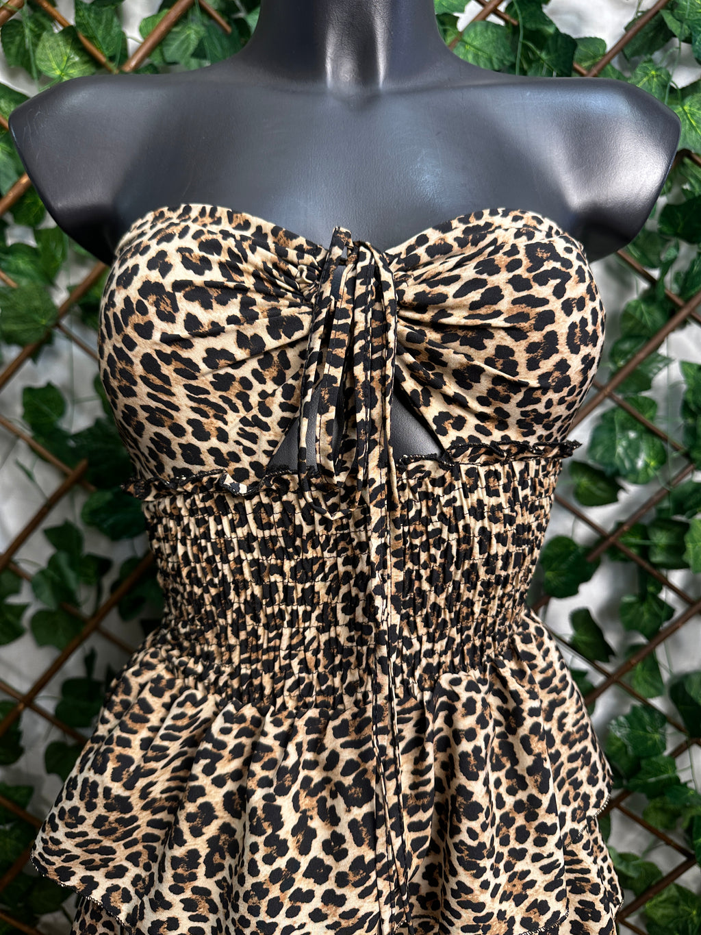 Vestito corto leopardato