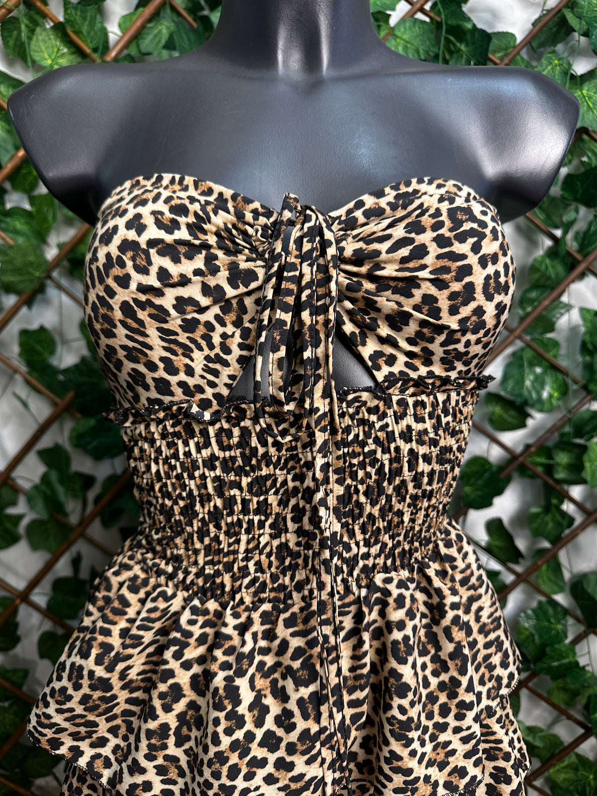 Vestito corto leopardato