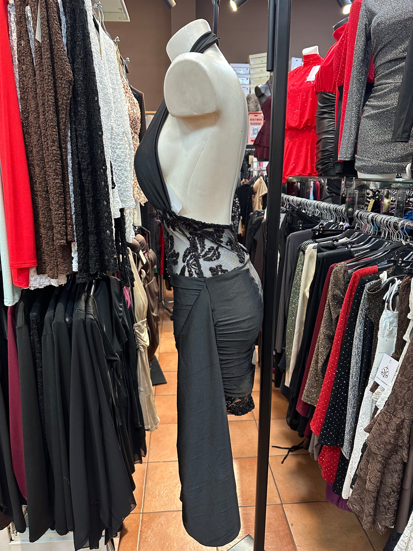 Abito lungo vita trasparente e pizzo – VELO DI TENTAZIONE