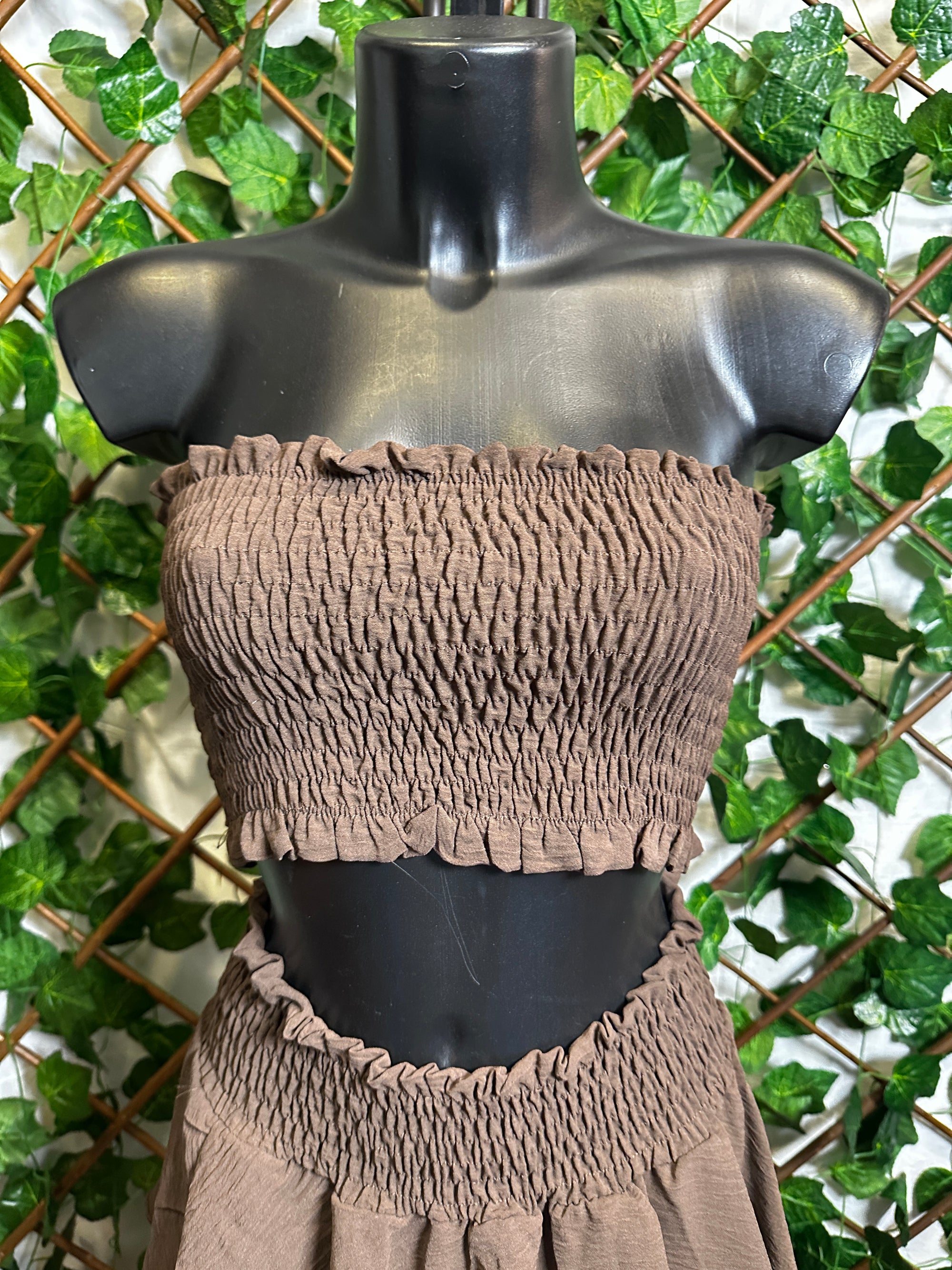 Completo top e gonna elasticizzato (senza pantaloncini) | taglia unica
