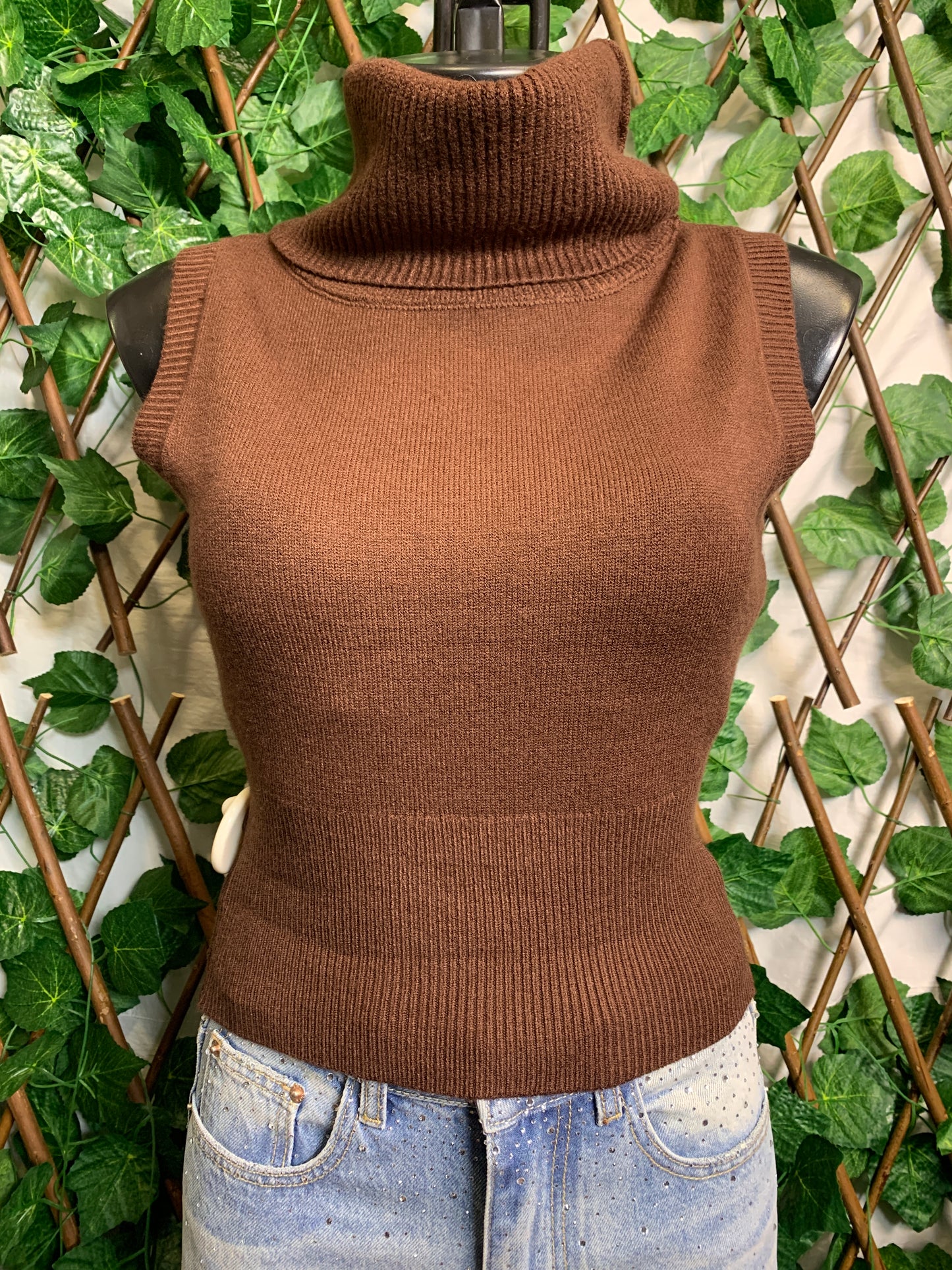 High-neck knit top