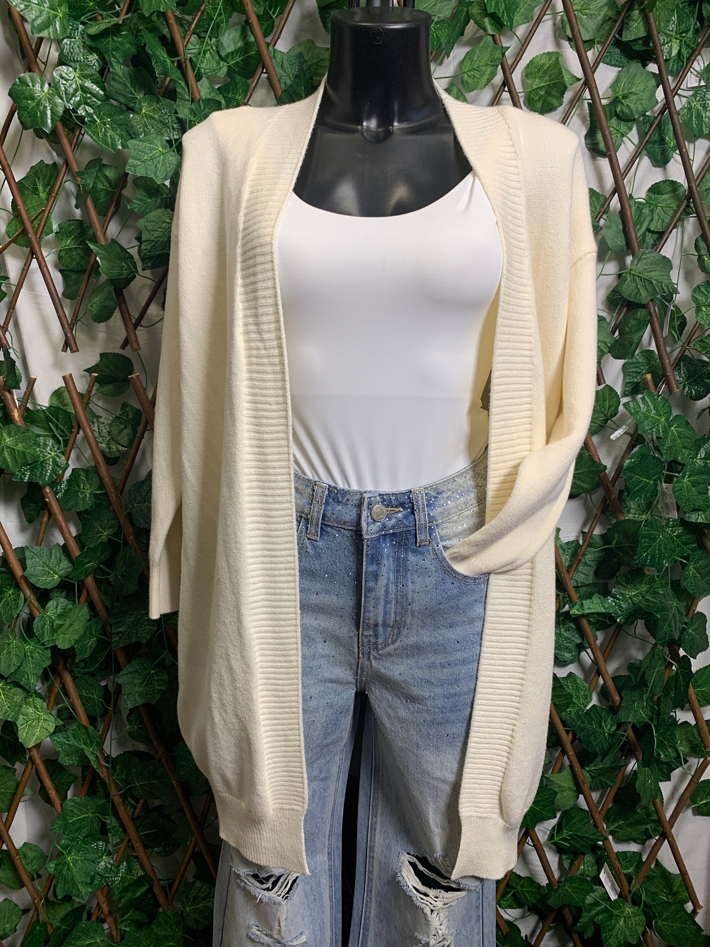 Cardigan lunga senza tasca