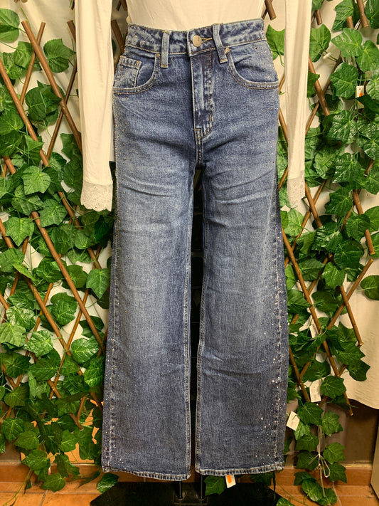 Jeans con brillantini sui fianchi