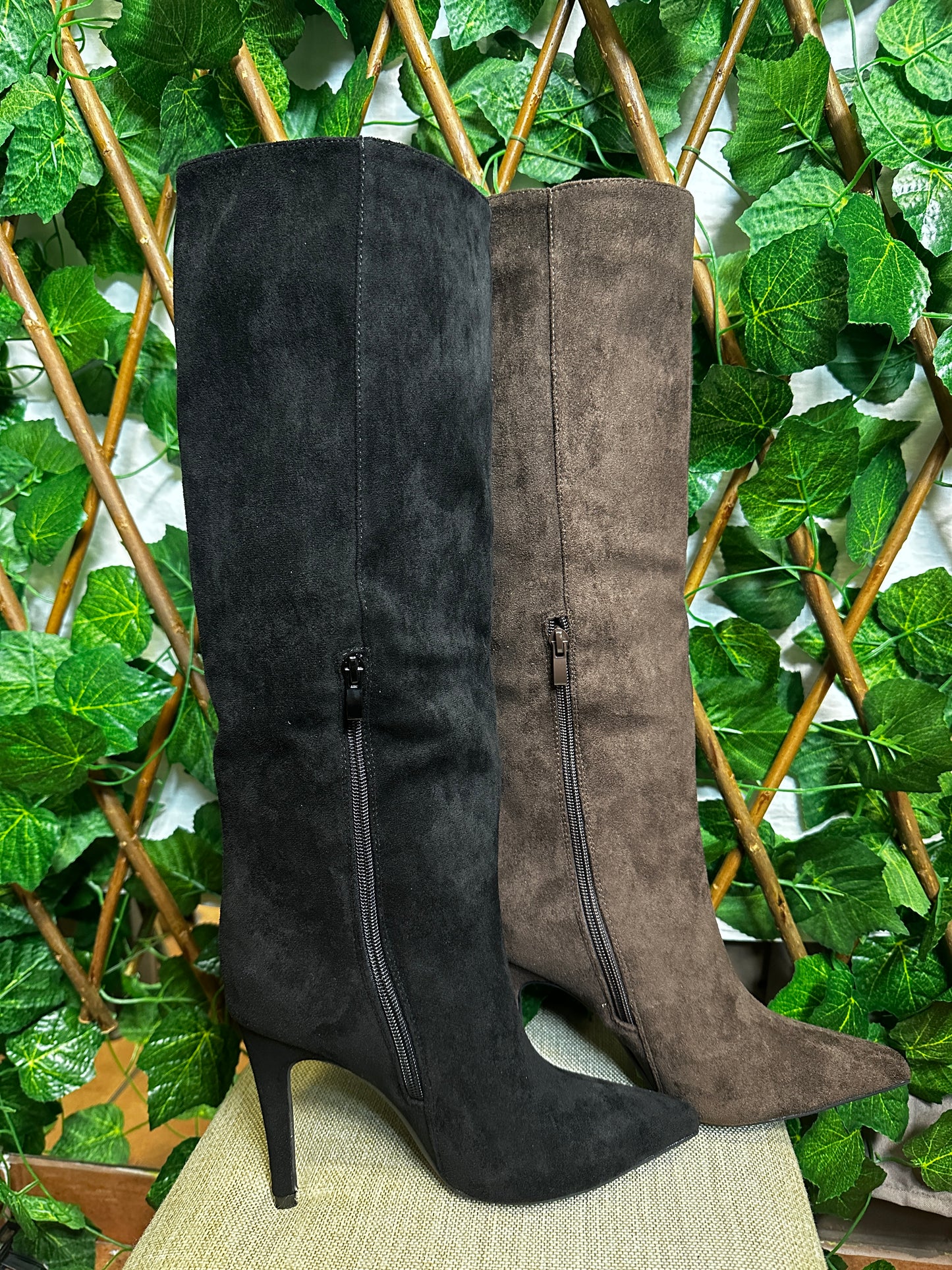 Stiletto suede boots
