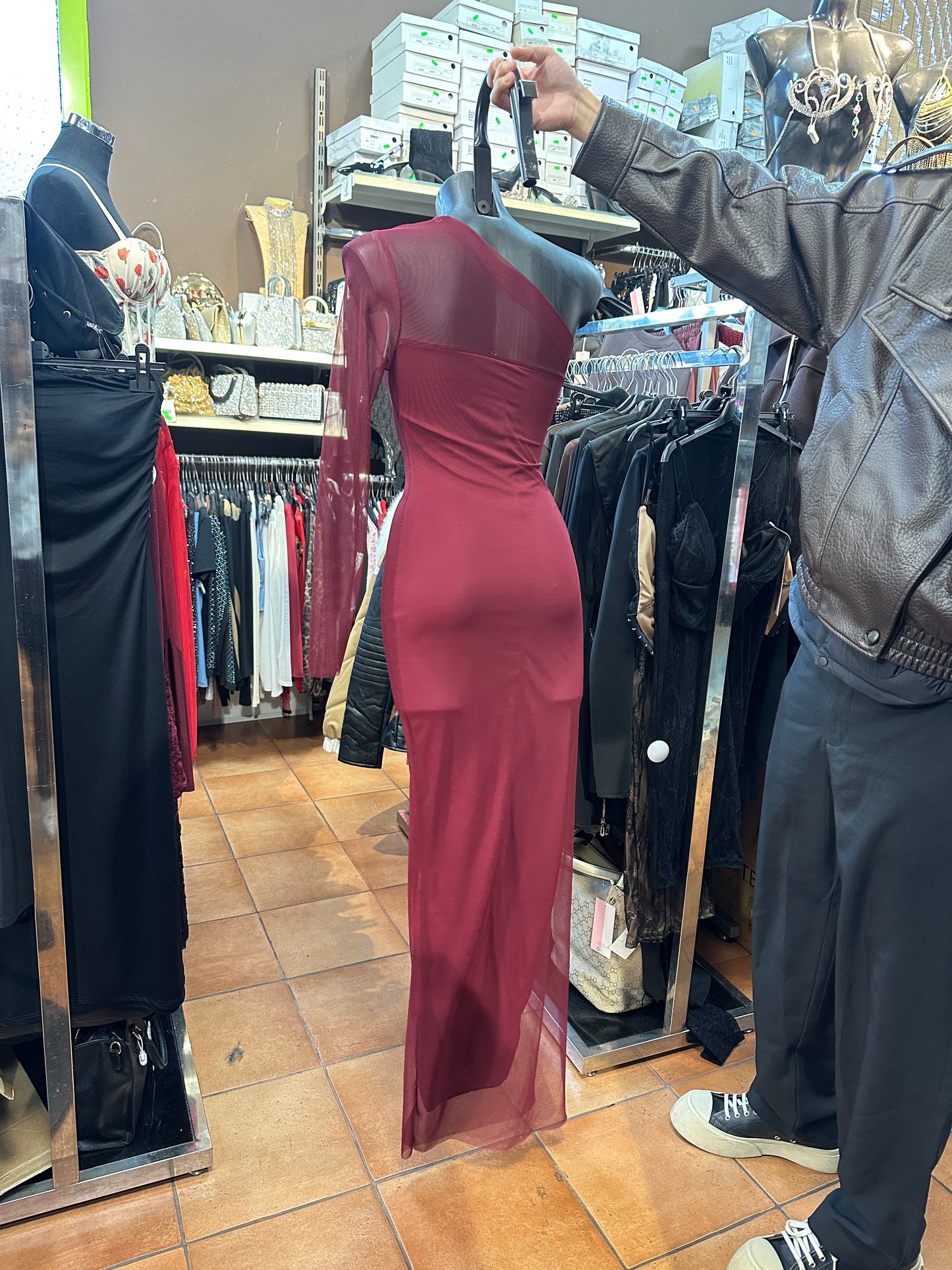 Abito Maxi Monospalla "Goddess Mesh" – Trasparenze e Seduzione - BERLY MODA 