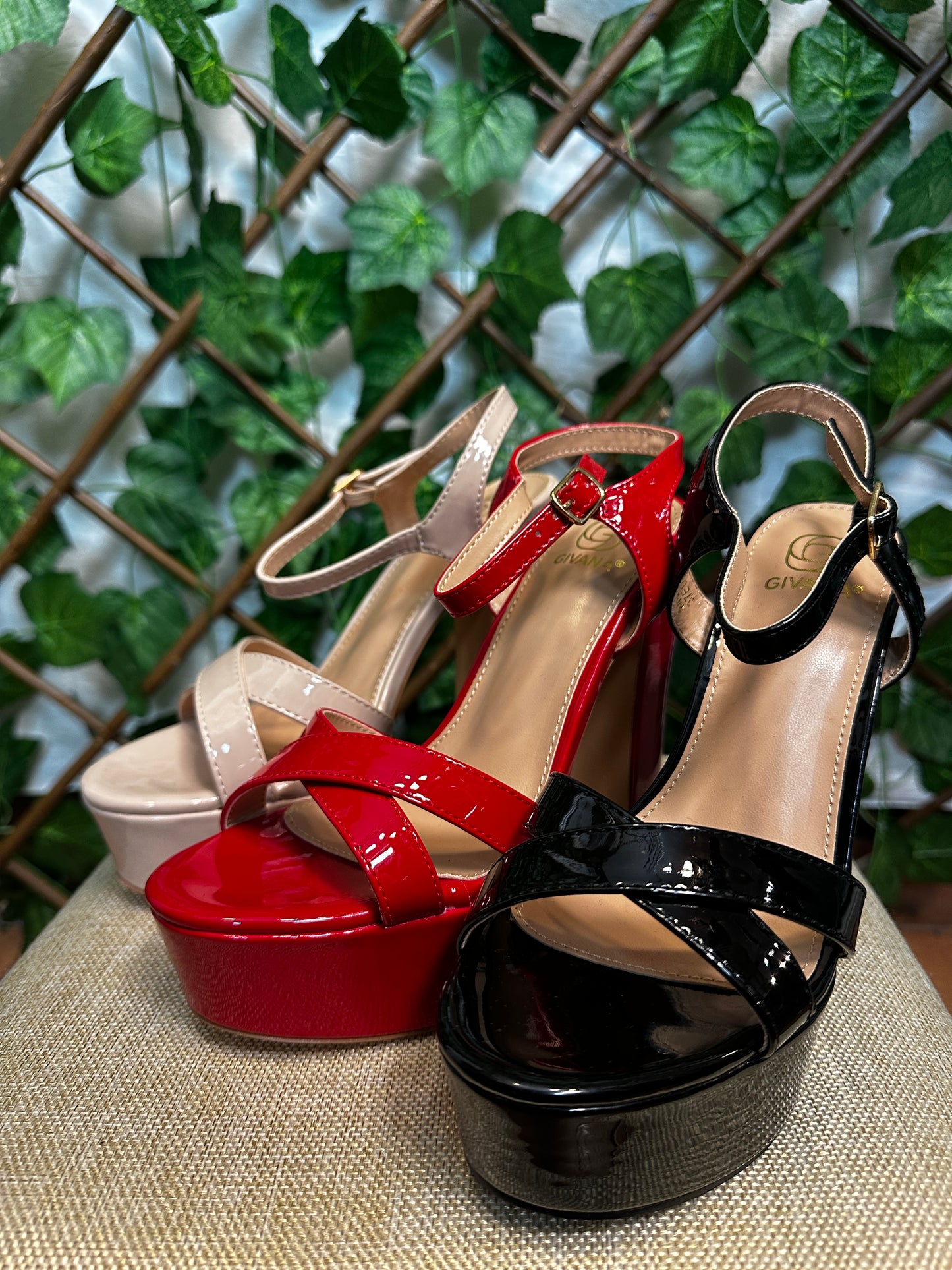 High polished block heels (9.5 inch heel)