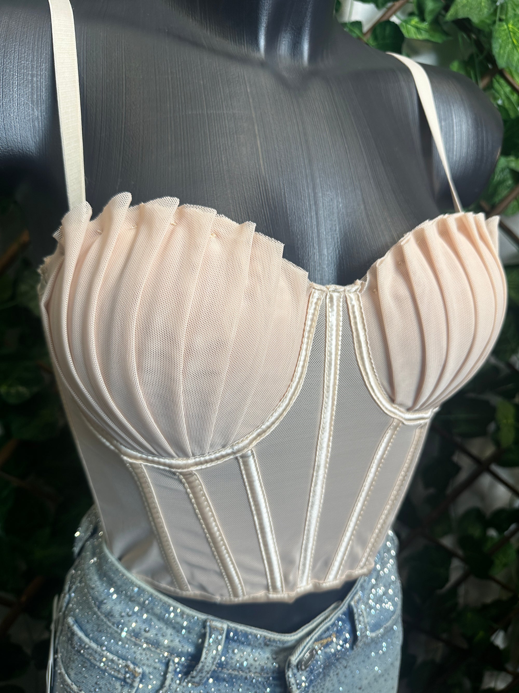 Top corpetto steccato