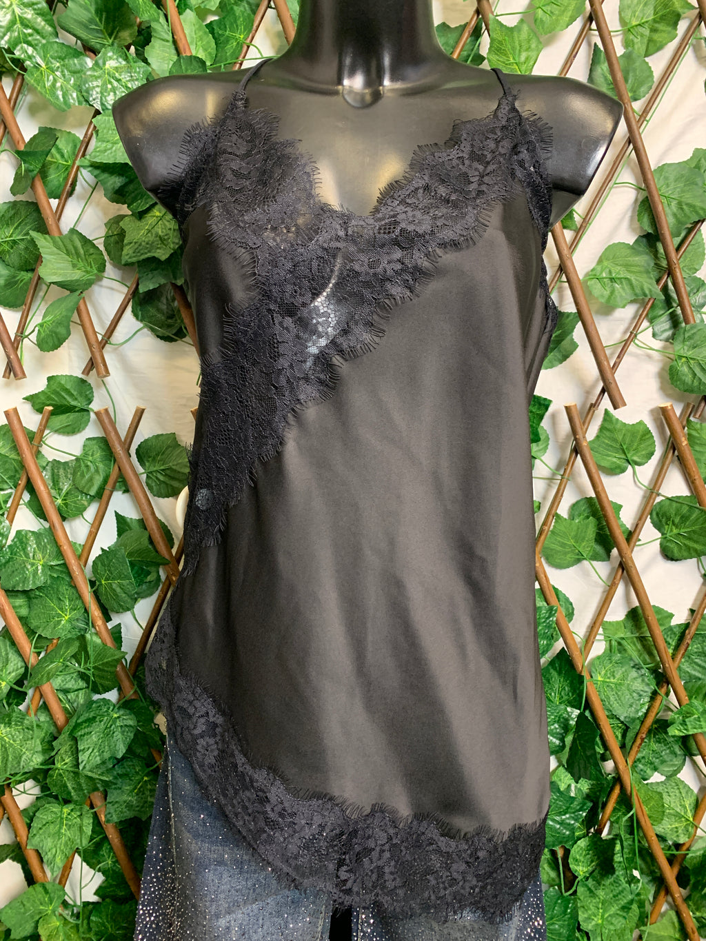 Canottiera asimmetrico con pizzo