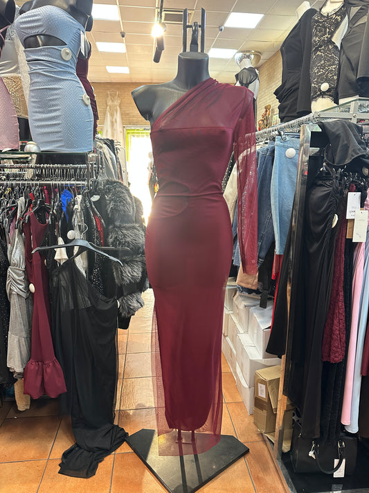 Abito Maxi Monospalla "Goddess Mesh" – Trasparenze e Seduzione